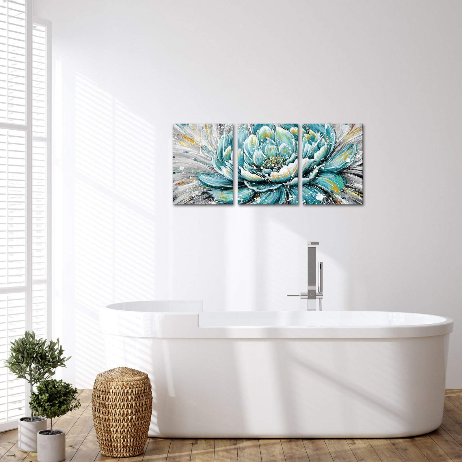 Triptych Peony Blooms canvas prints online