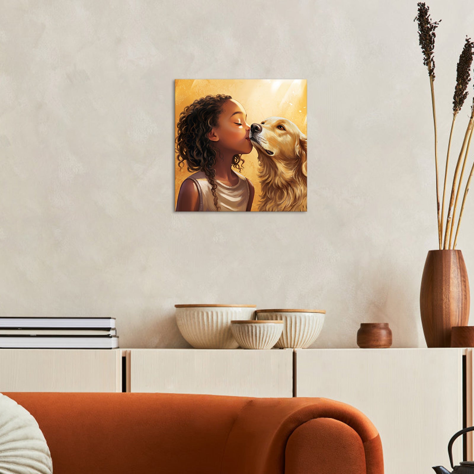 Young Girl And Loyal Dog