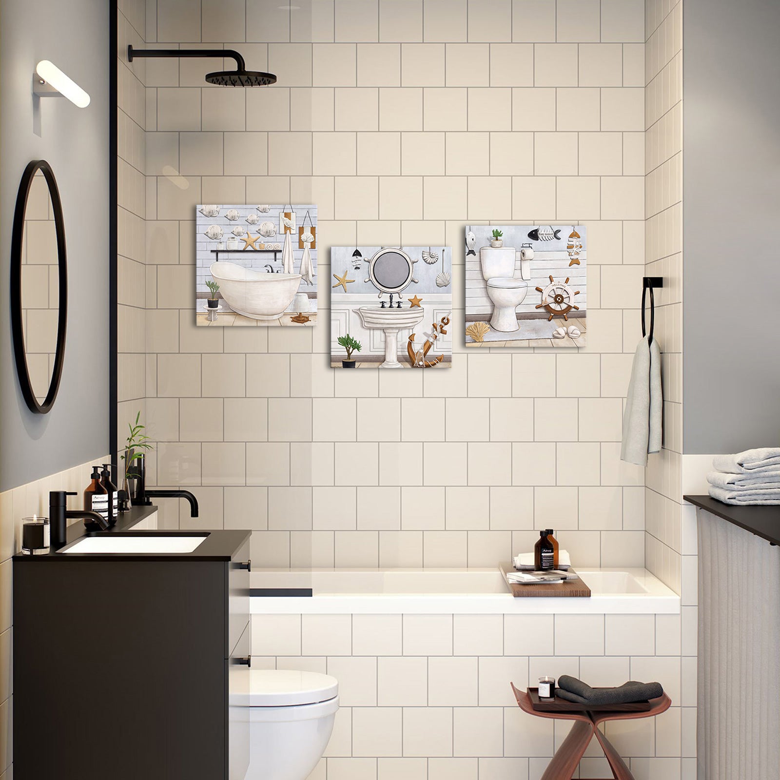 Coastal-Themed Bathroom