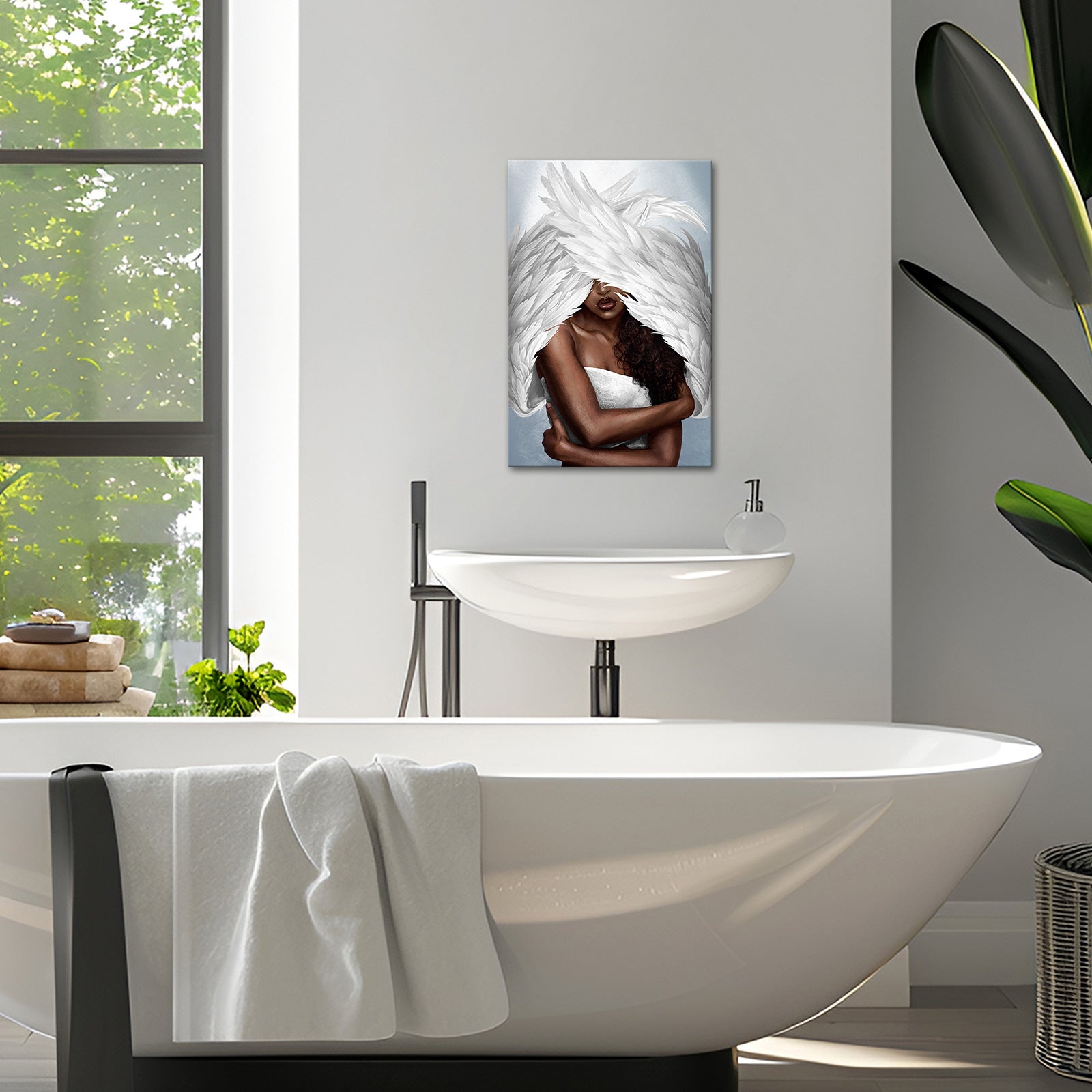 Gentle Angel diy picture collage on canvas for bedroom wall 8x12 inches