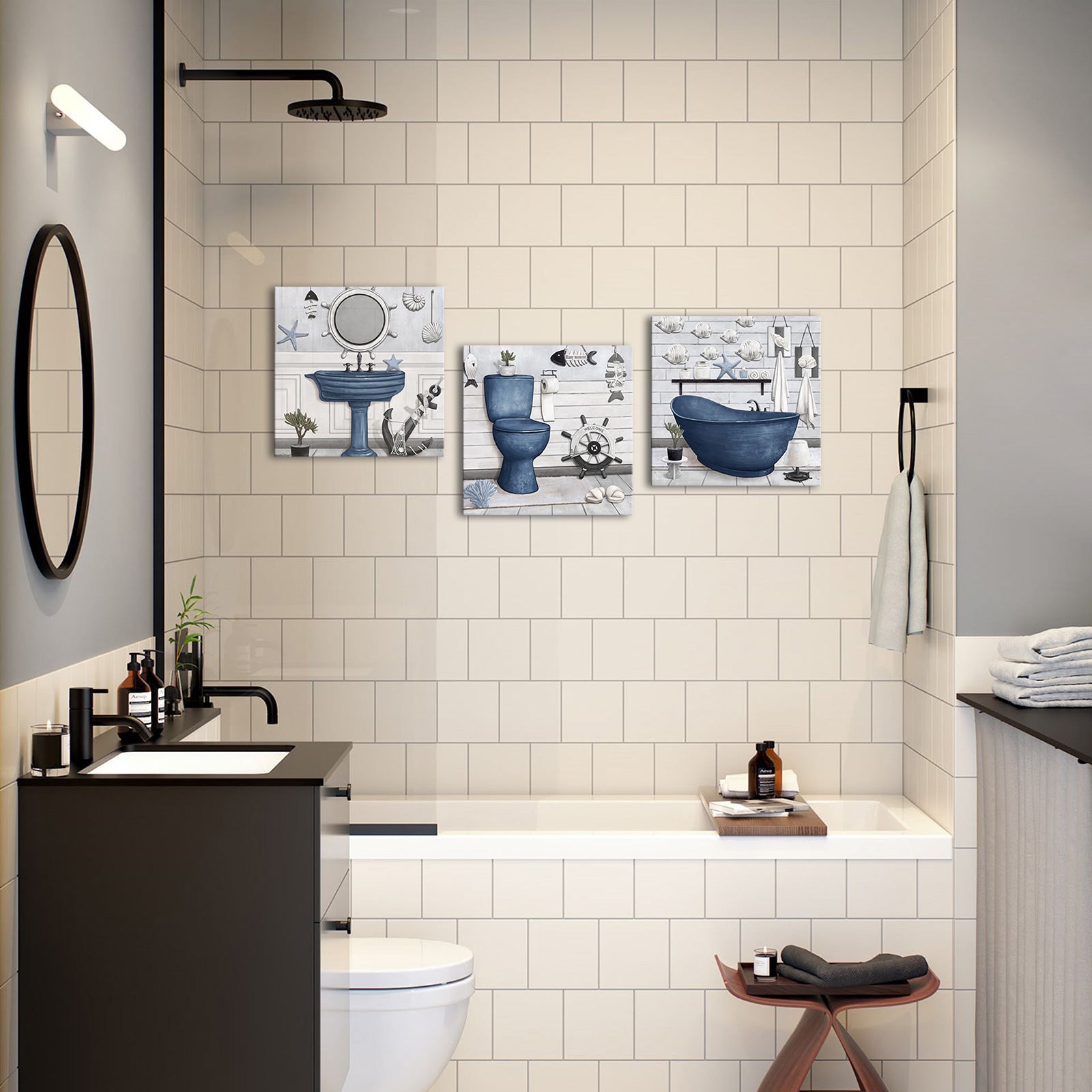 Coastal-Themed Bathroom