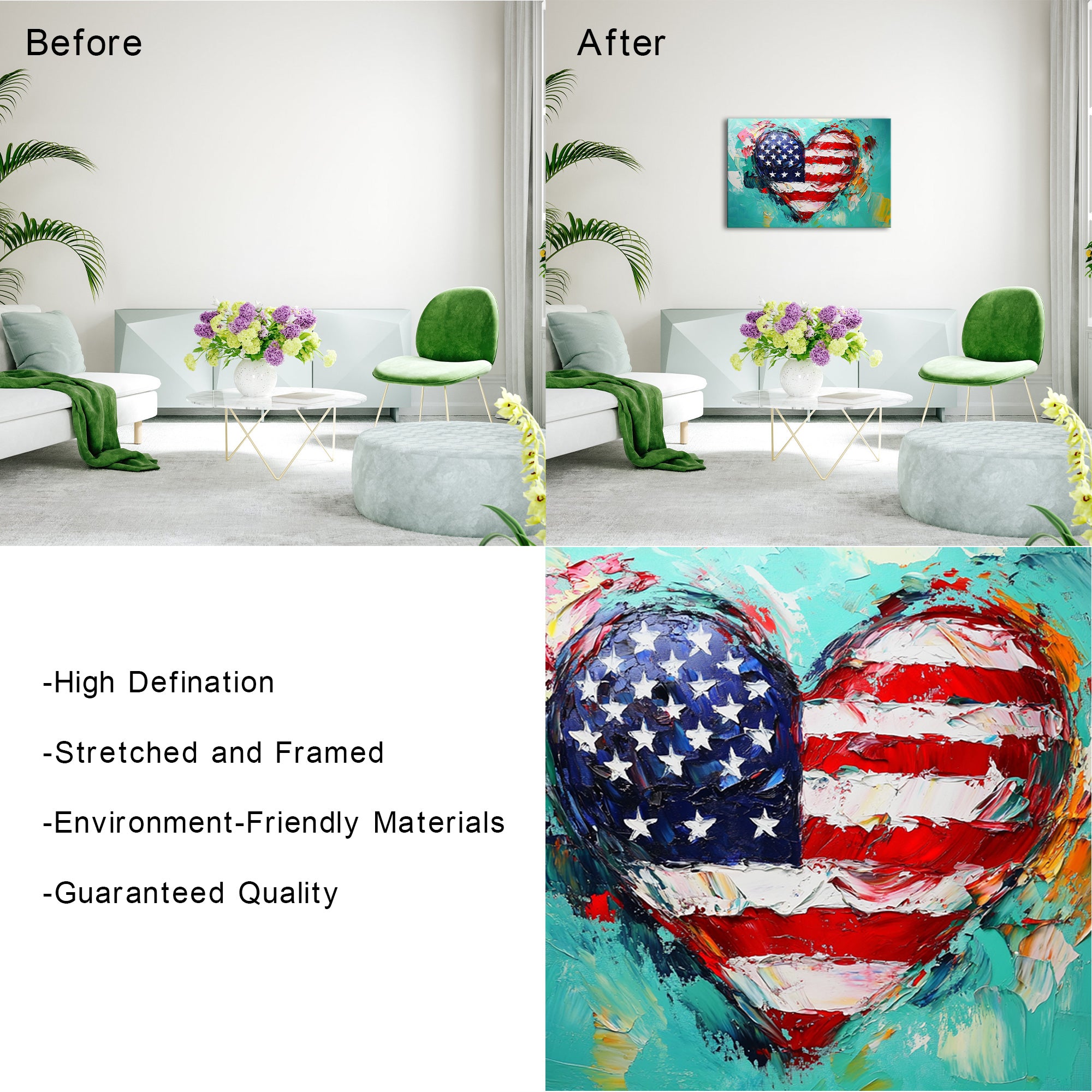 Heart-Shaped American Flag