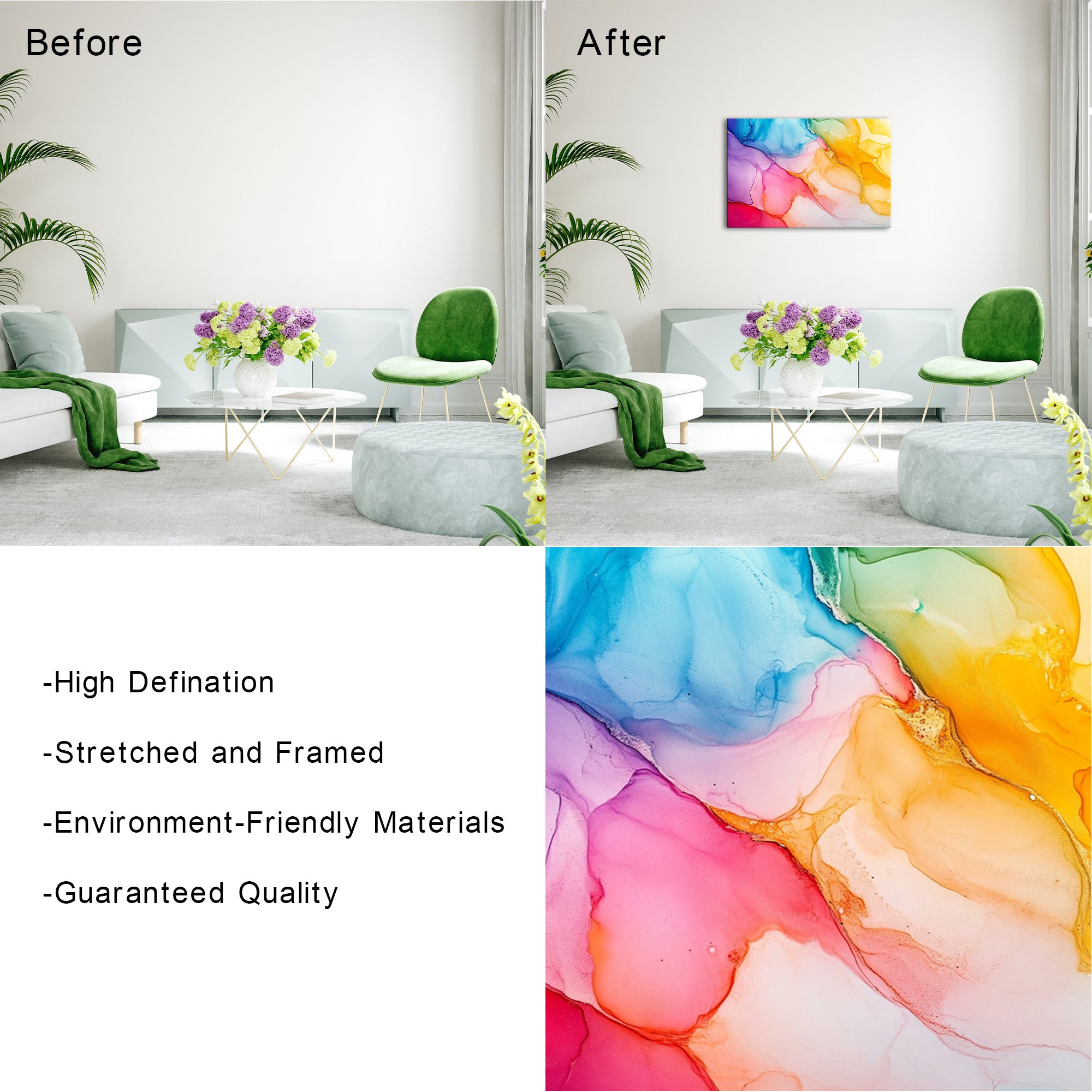 Abstract Colorful Fluid Strokes