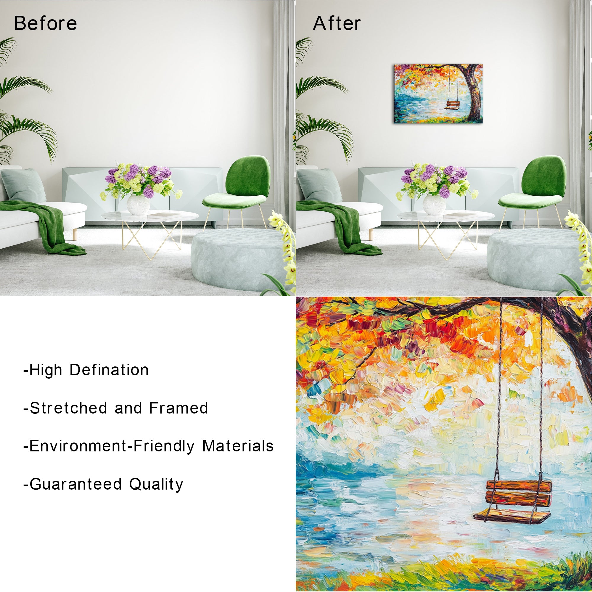 Swing By The Lake In Autumn