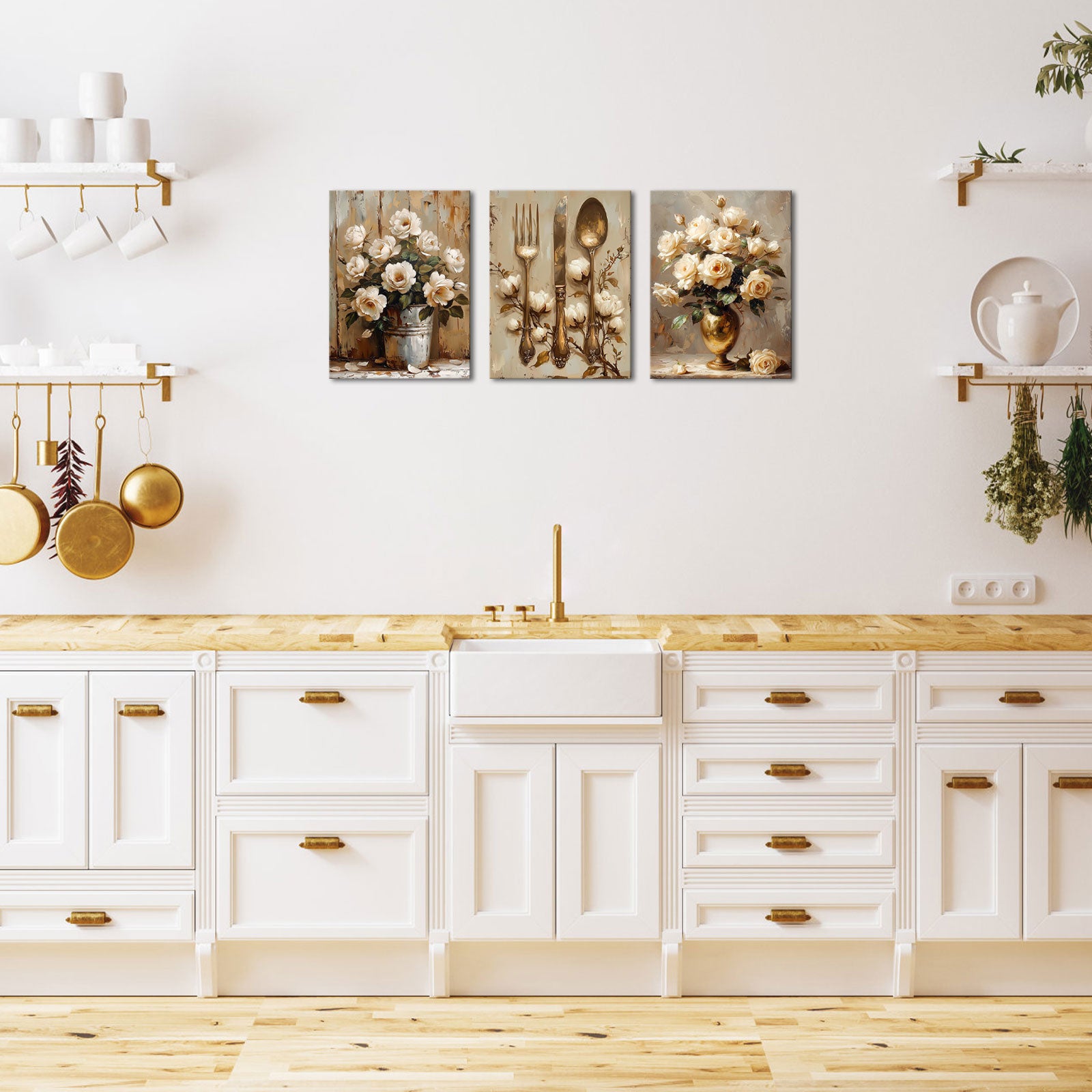 Retro Roses Antique Gold Cutlery