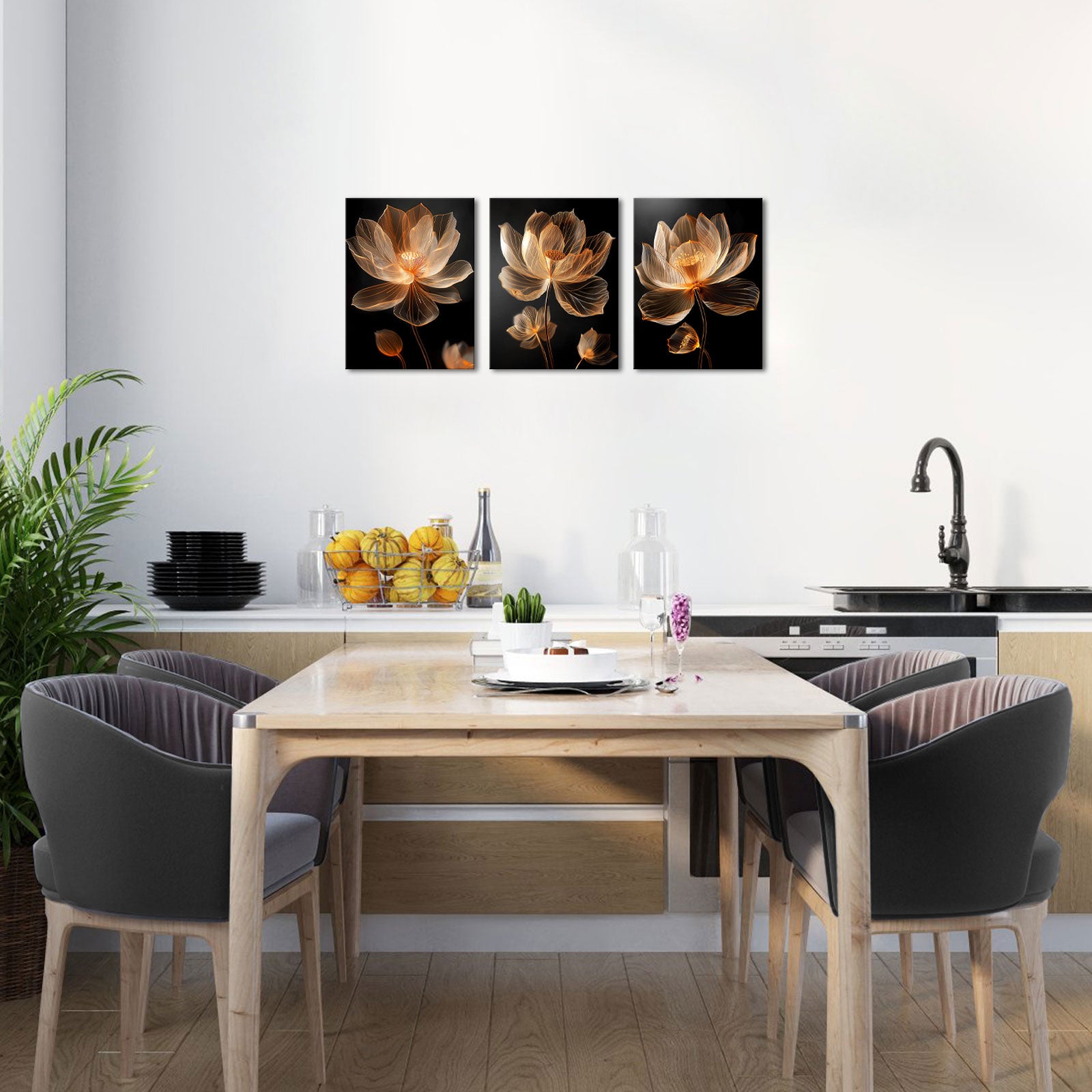 Delicate Golden Lotus Blossoms