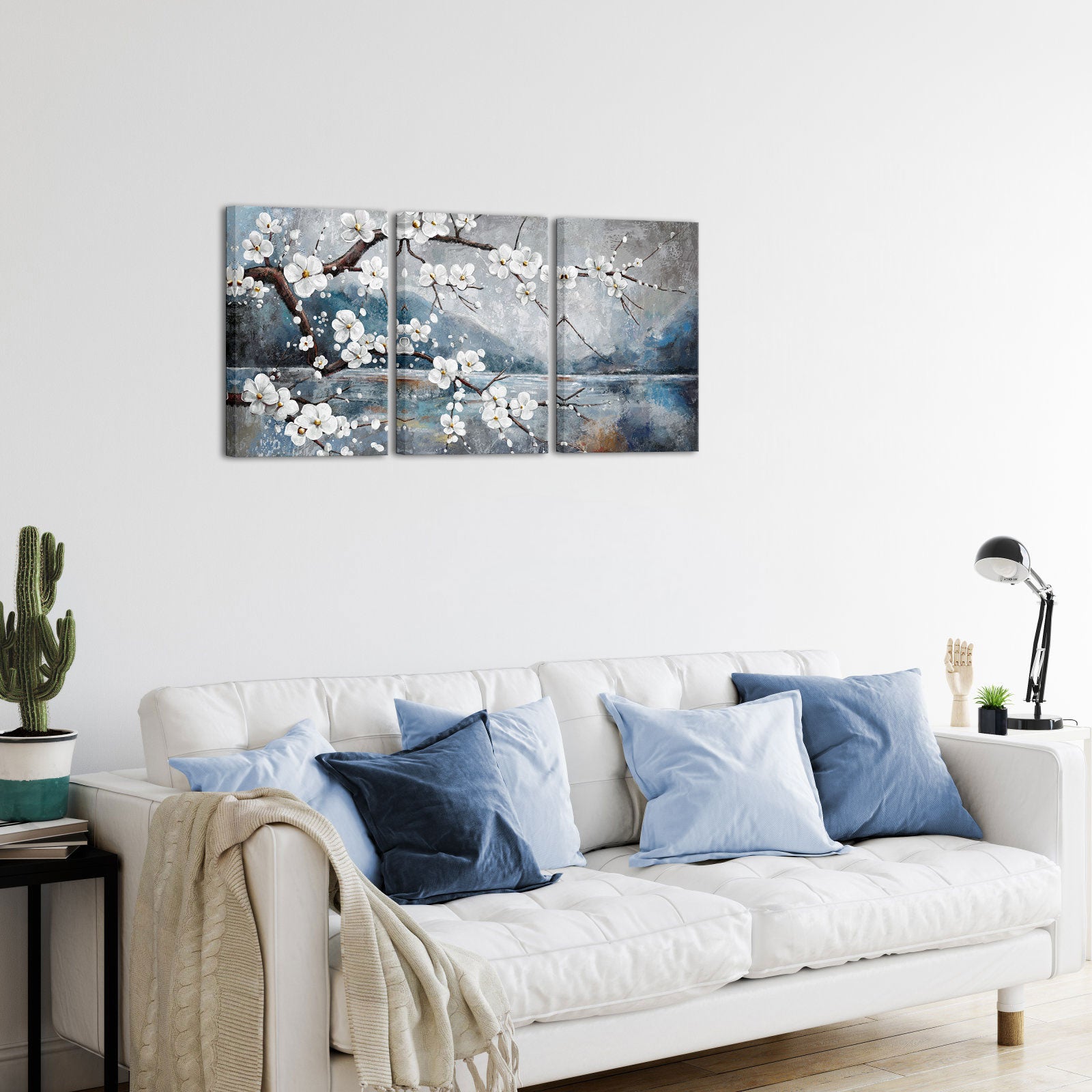 White Plum Blooming By The Lake