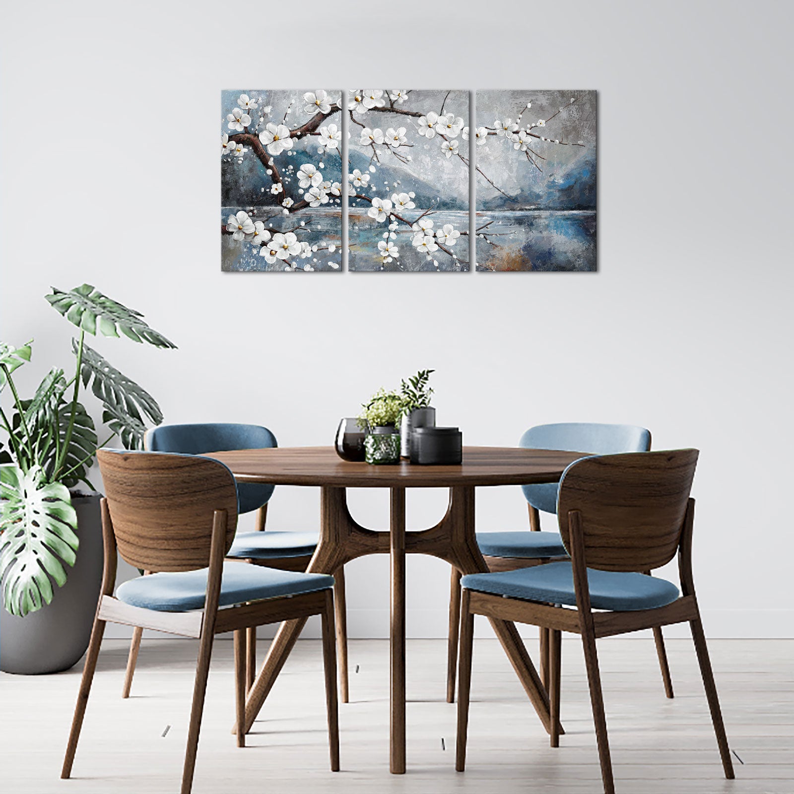 White Plum Blooming By The Lake