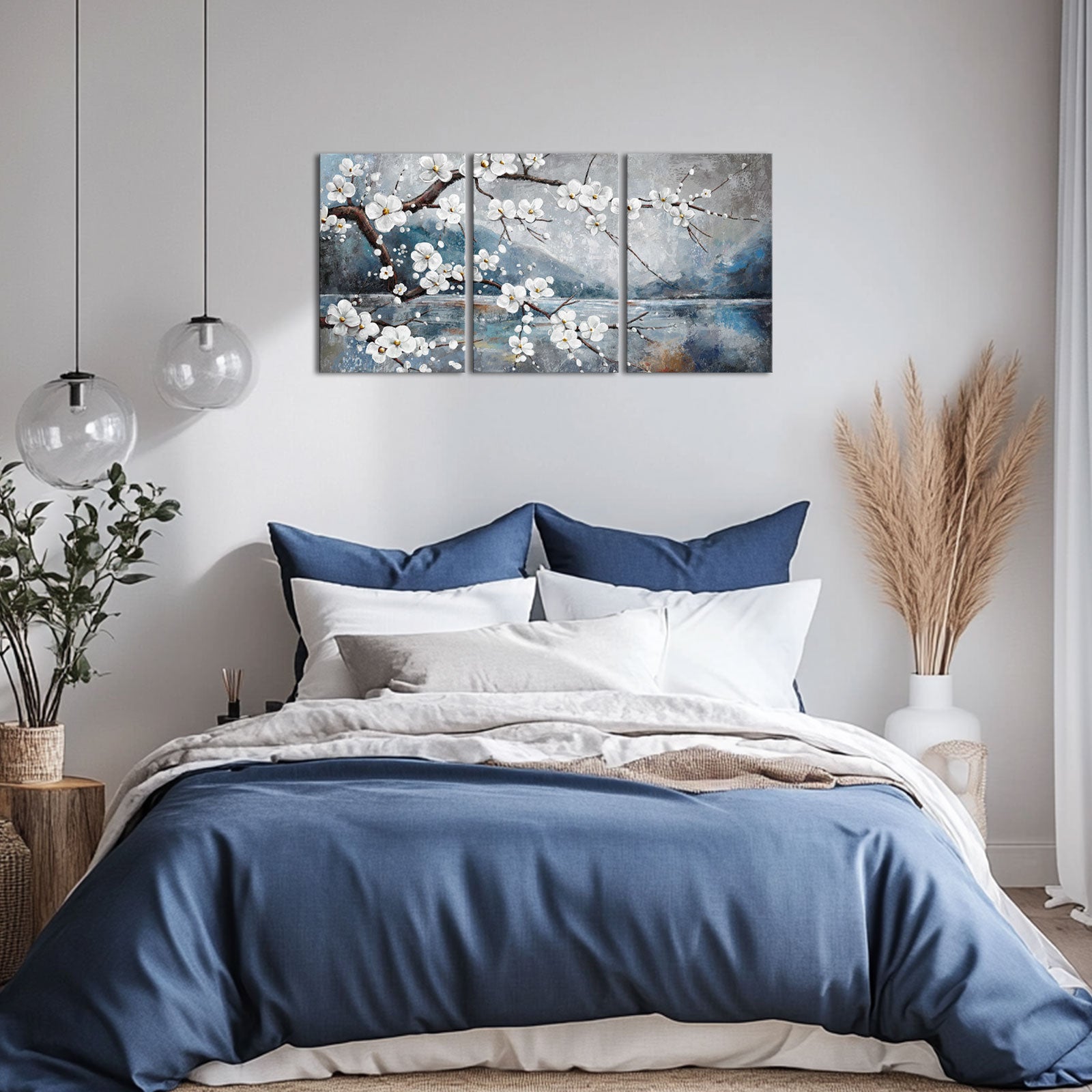 White Plum Blooming By The Lake