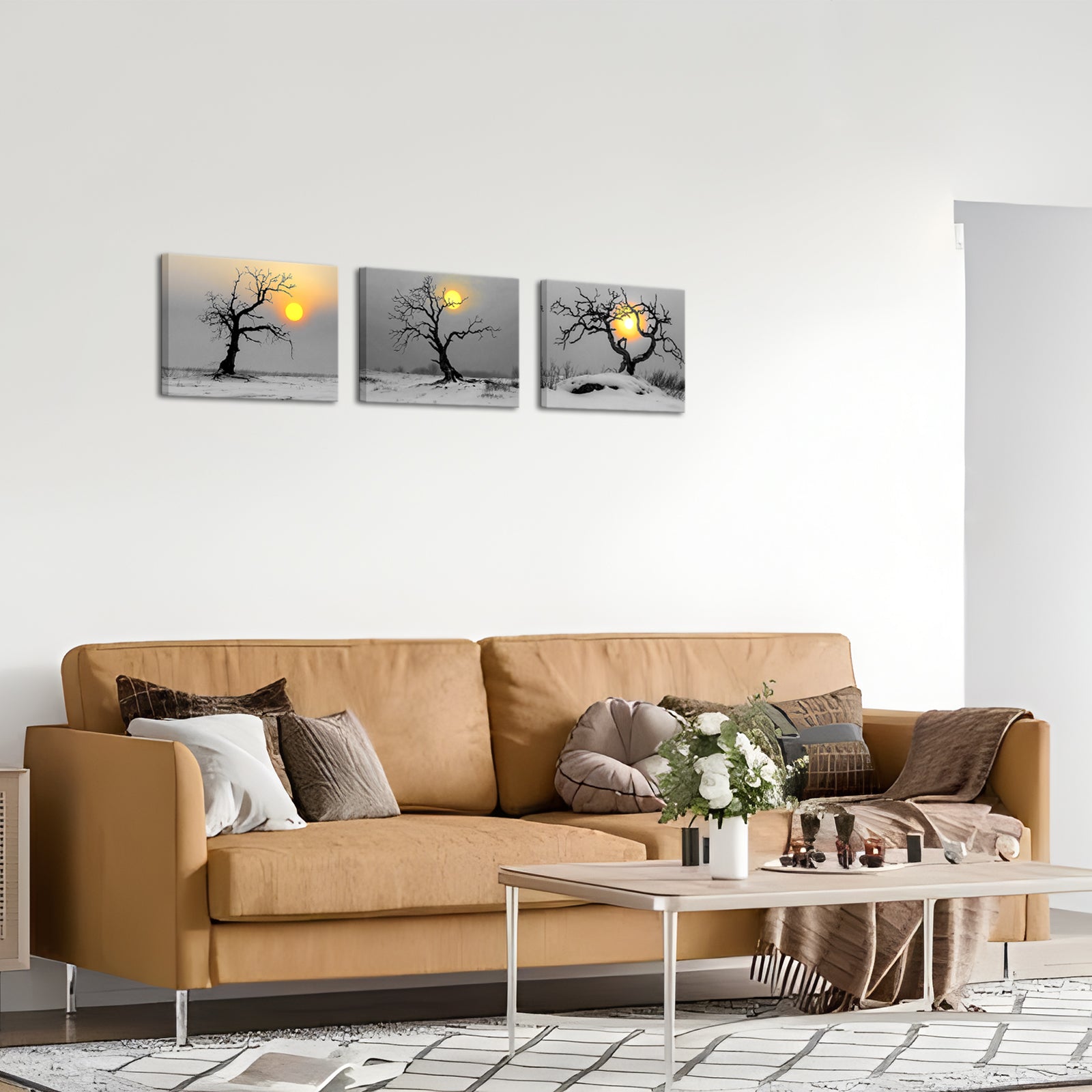 Winter Sunset And Skeletal Trees