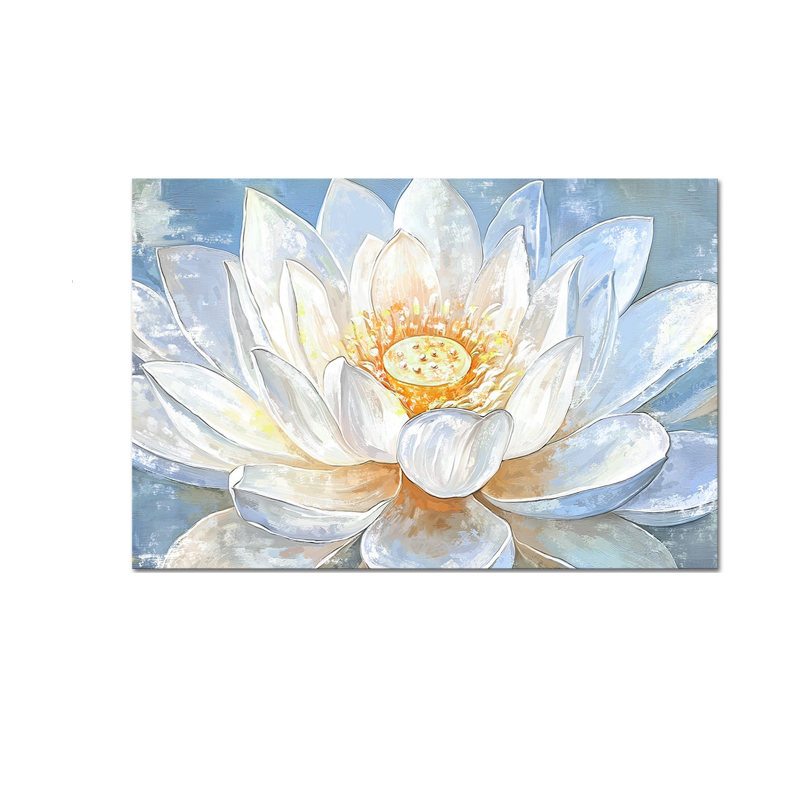 white lotus gallery wrapped canvas prints for livingroom