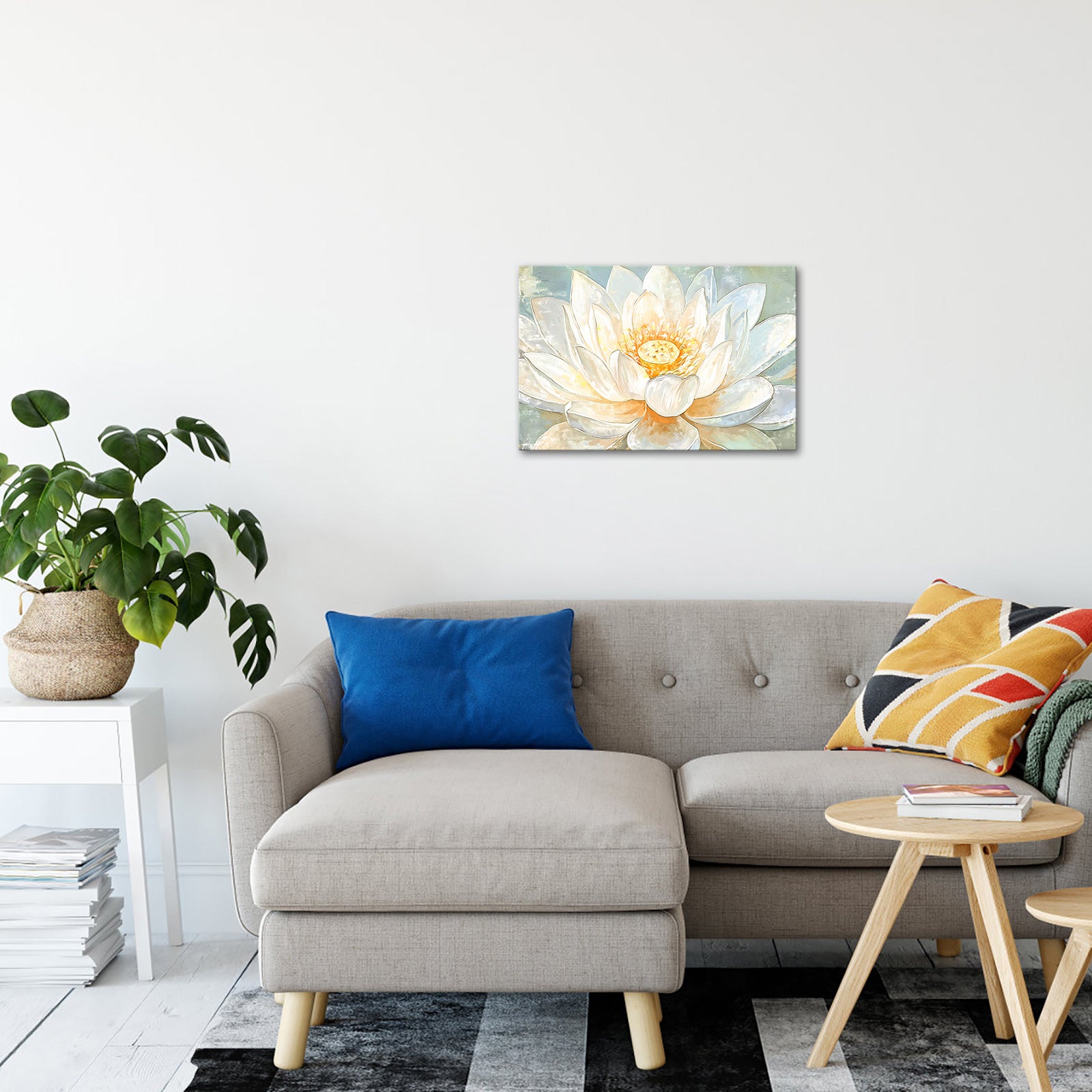 green lotus gallery wrapped canvas prints for livingroom