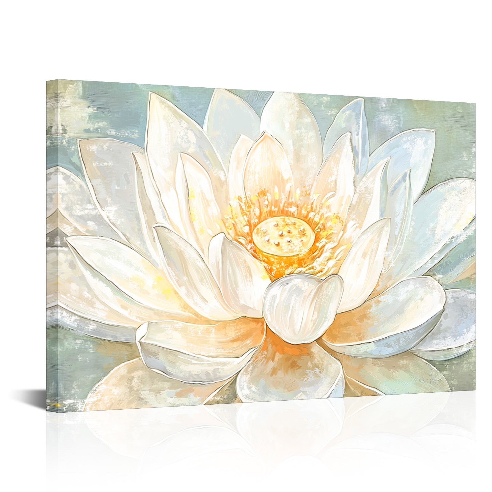 green lotus gallery wrapped canvas prints for livingroom