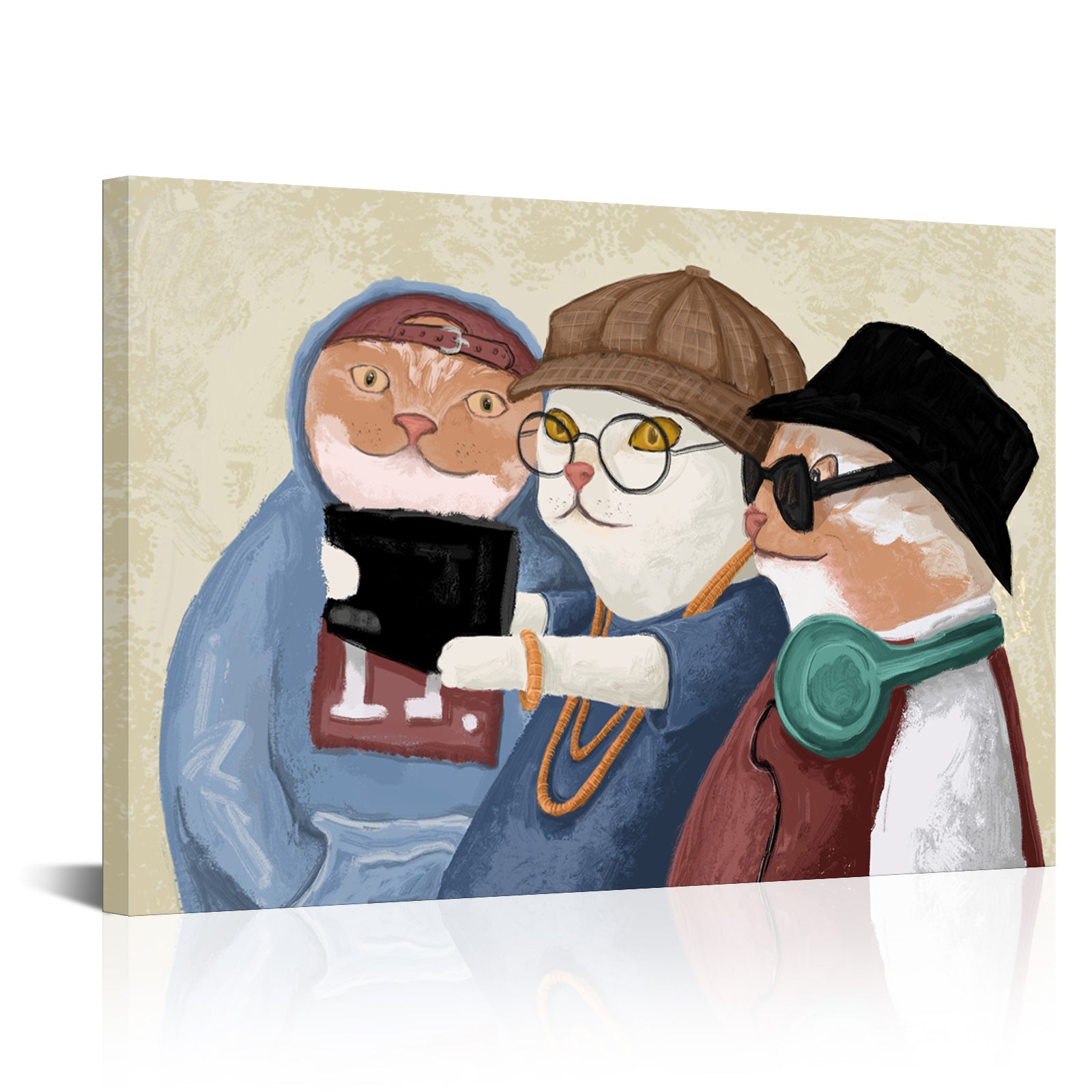 Cats Record Life canvas art for living room