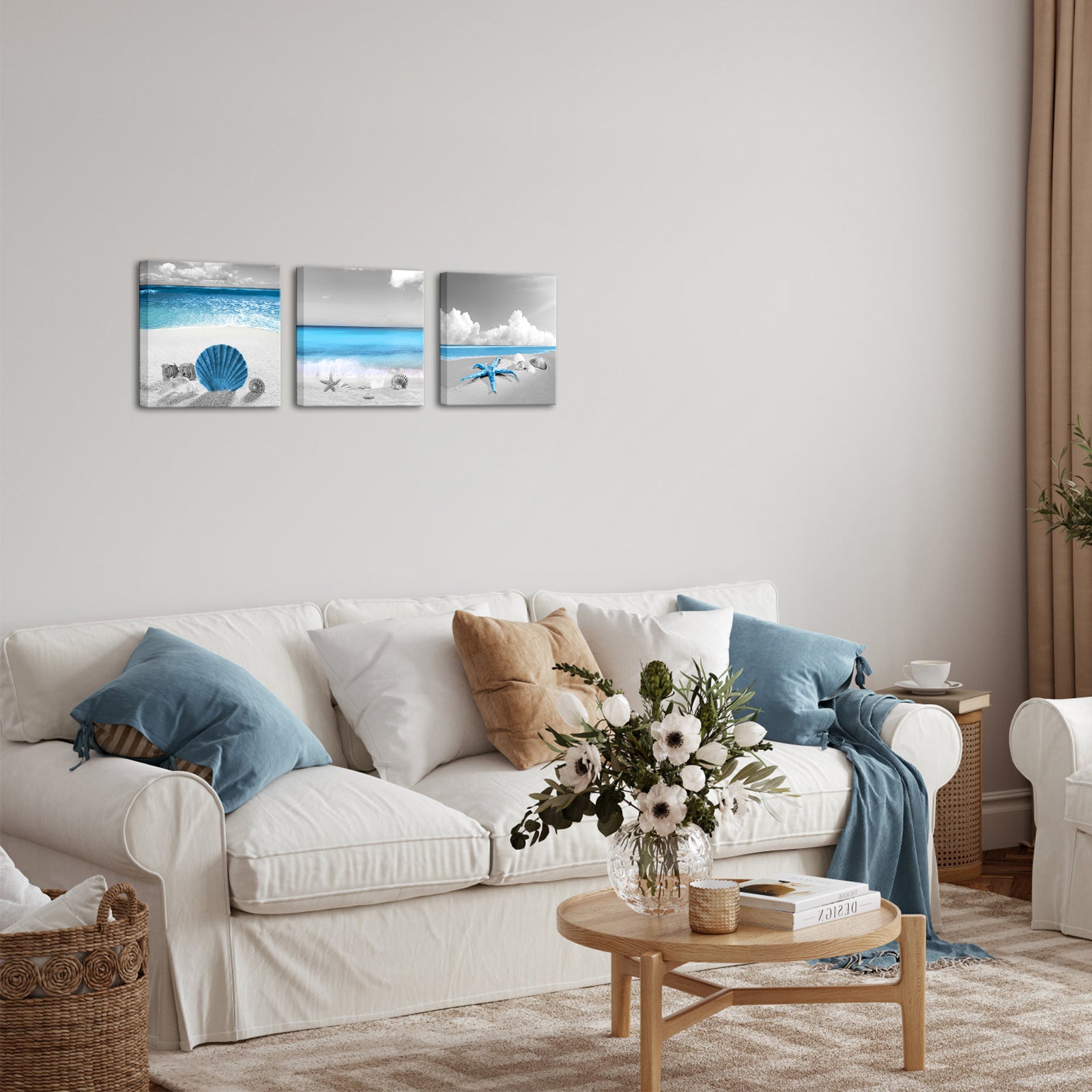 Sandy Beach With Seashells And Starfish