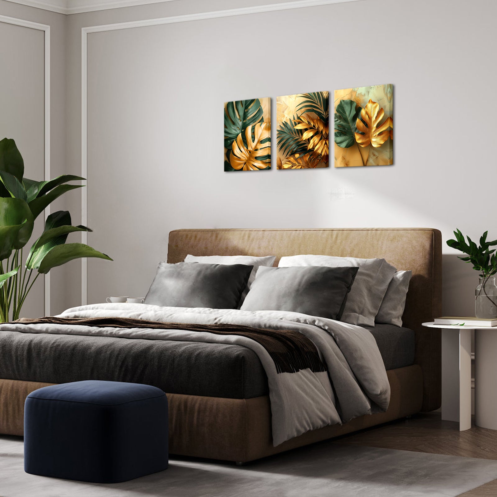 Gold And Green Tropical Leaves