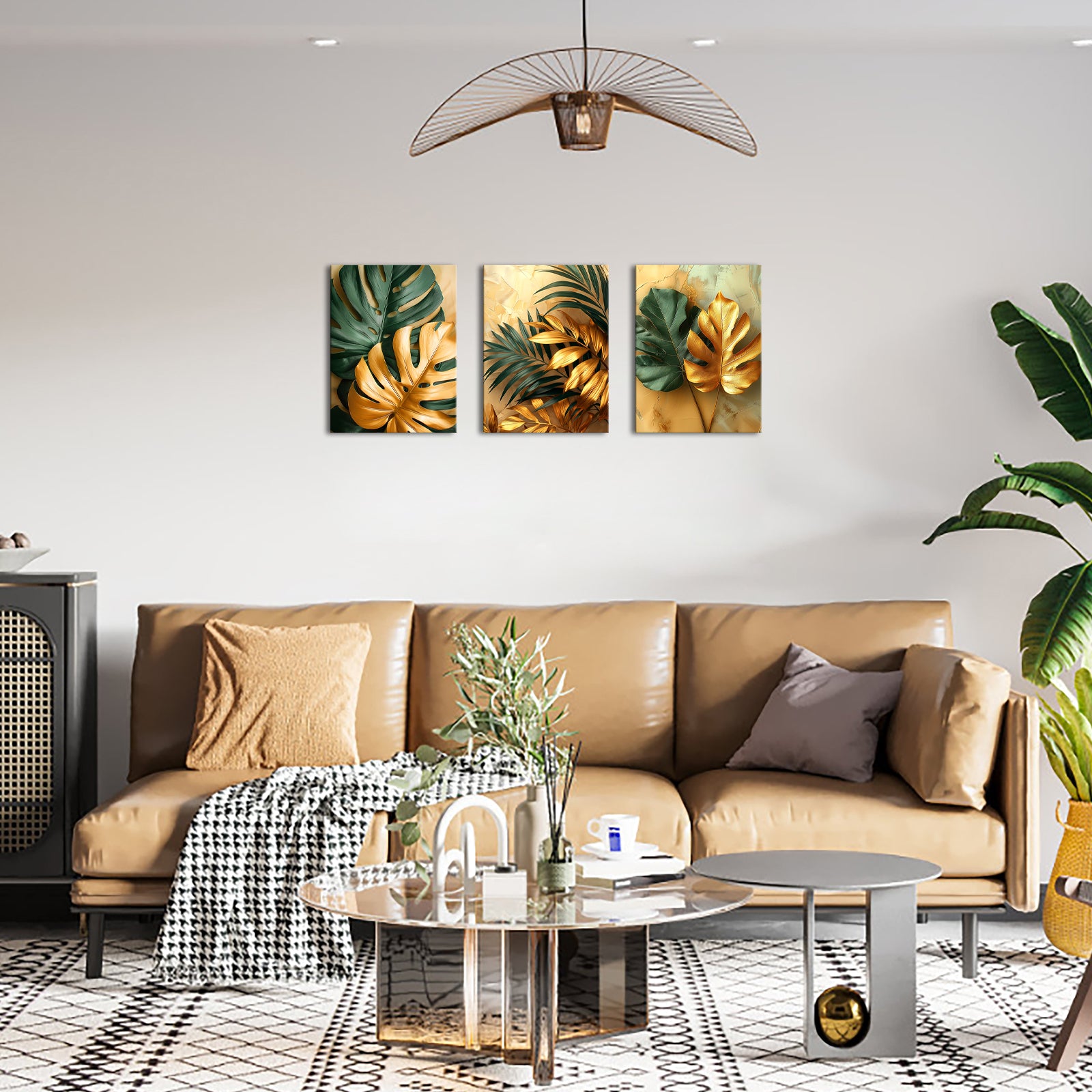 Gold And Green Tropical Leaves