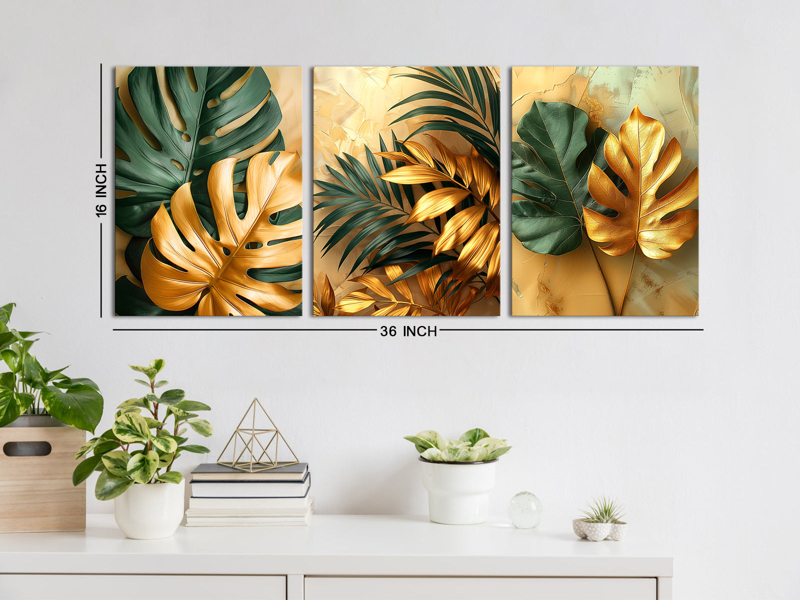 Gold And Green Tropical Leaves