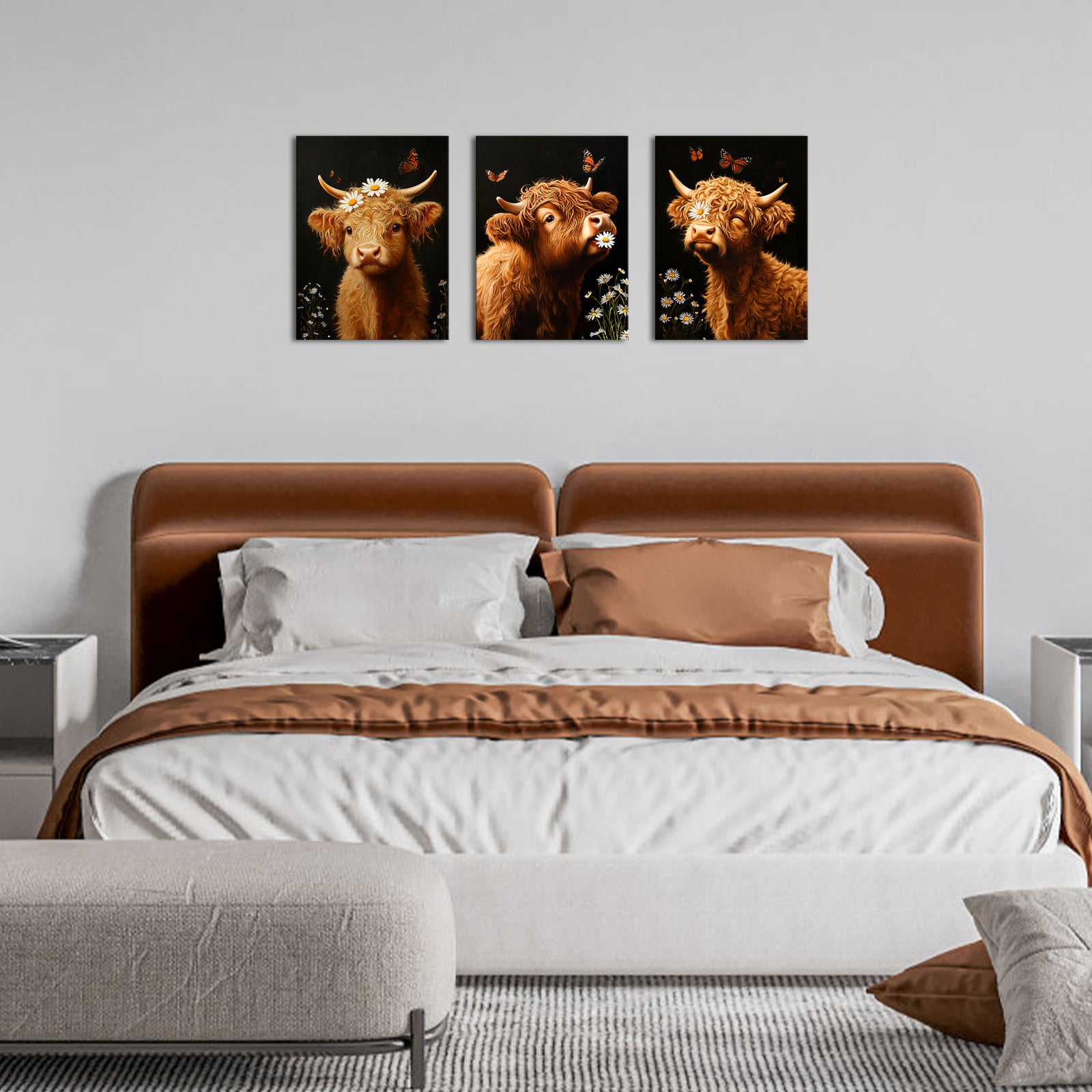 Highland Cow personalized picture to canvas wall art
