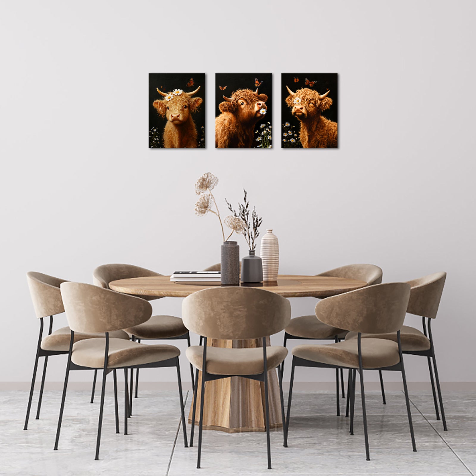 Highland Cow personalized picture to canvas wall art