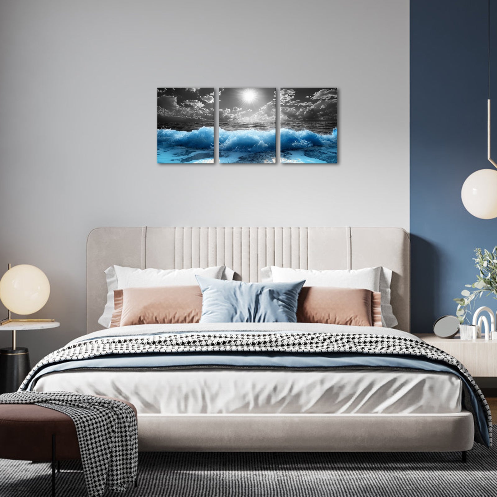 split canvas prints wave artwork for wall art