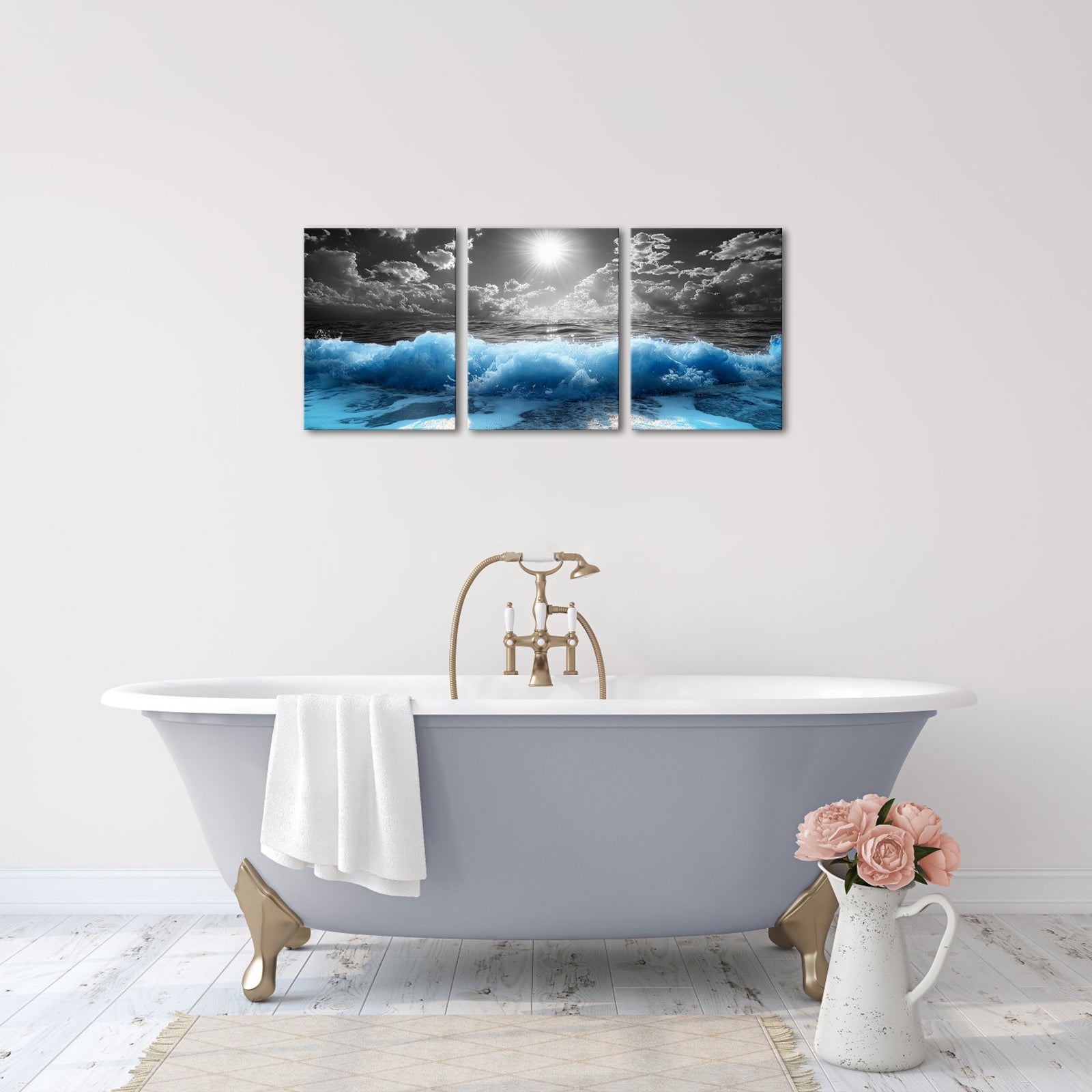 split canvas prints wave artwork for wall art