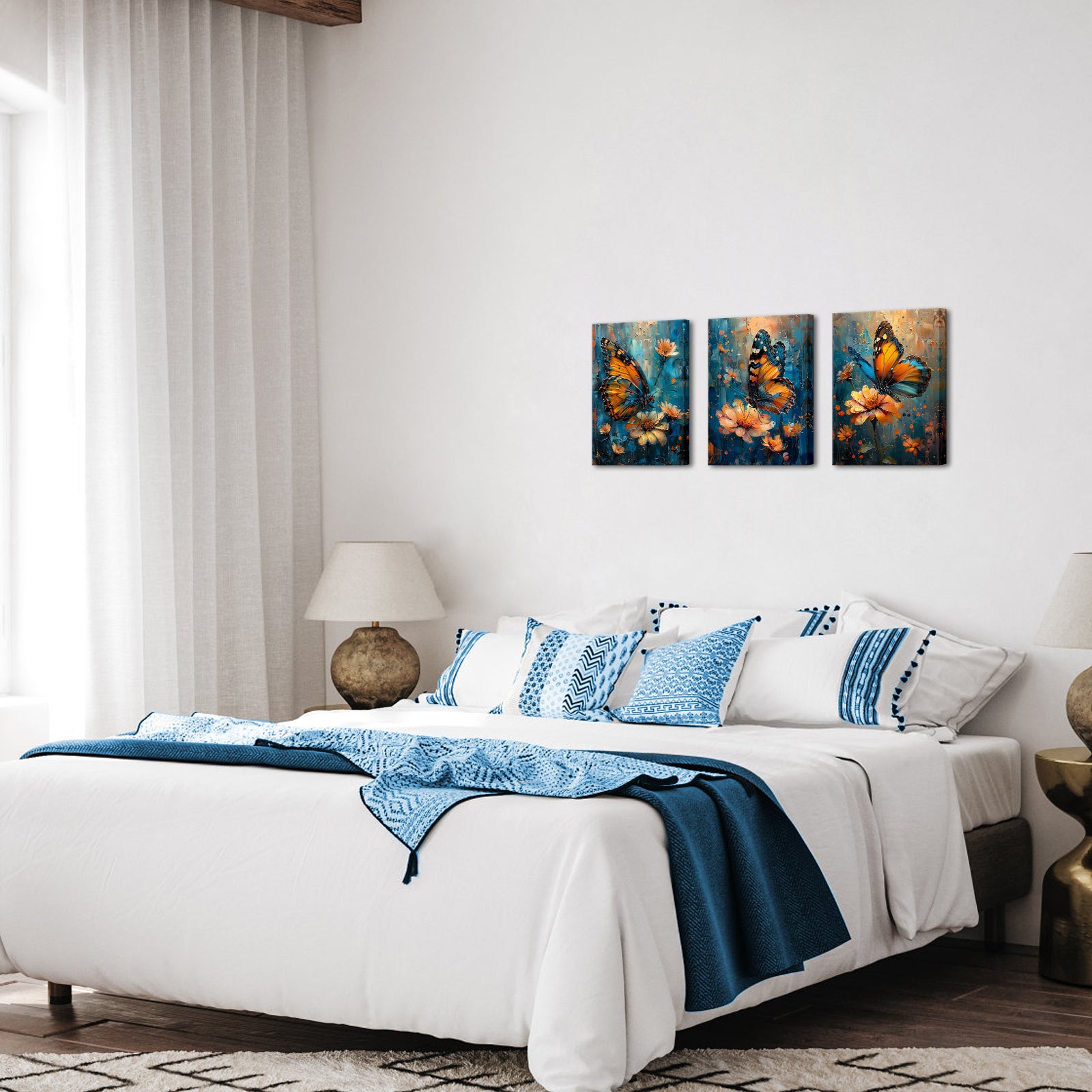 Nature vintage three piece canvas print living room wall art