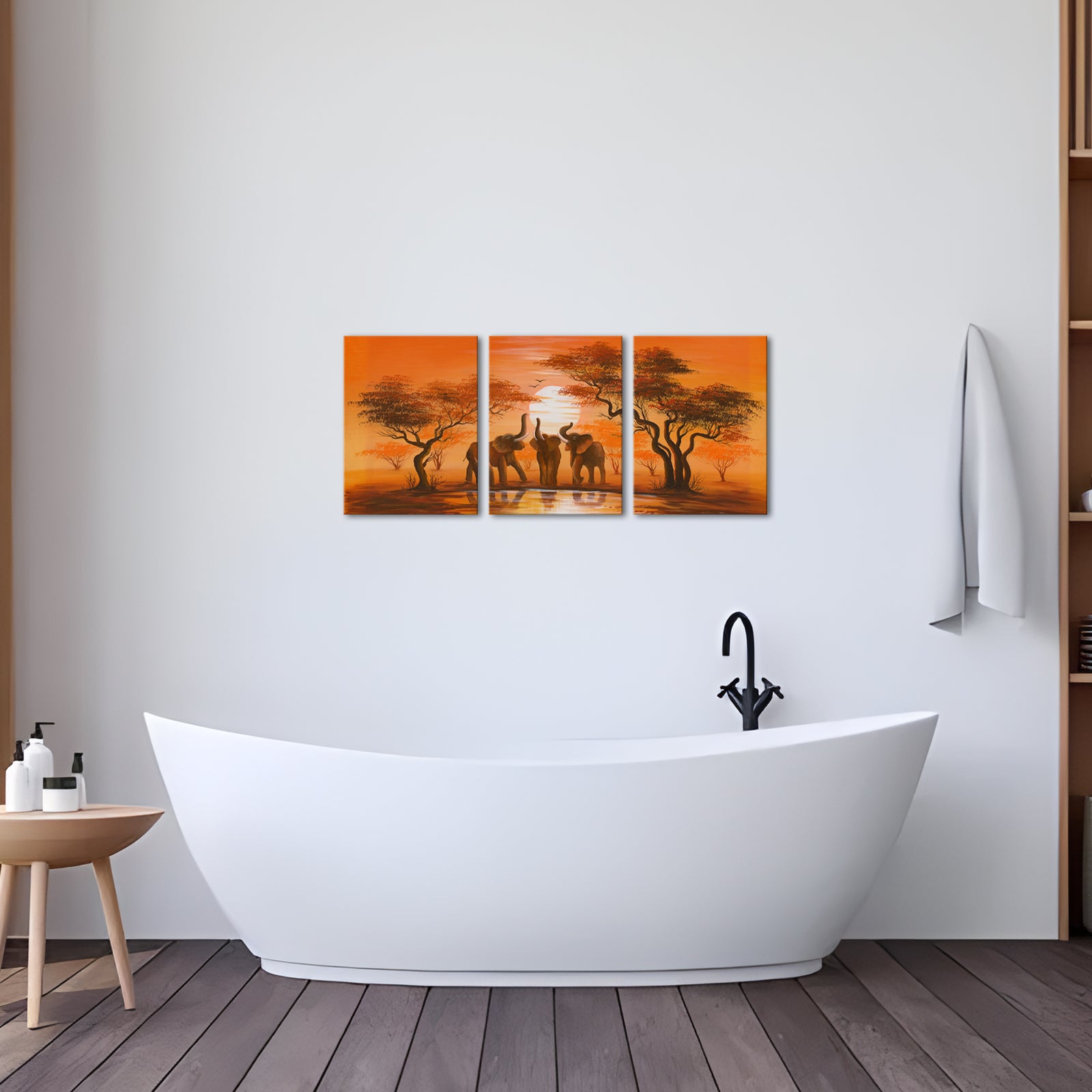 Tropical Elephant Herd Cheap Custom Canvas Print