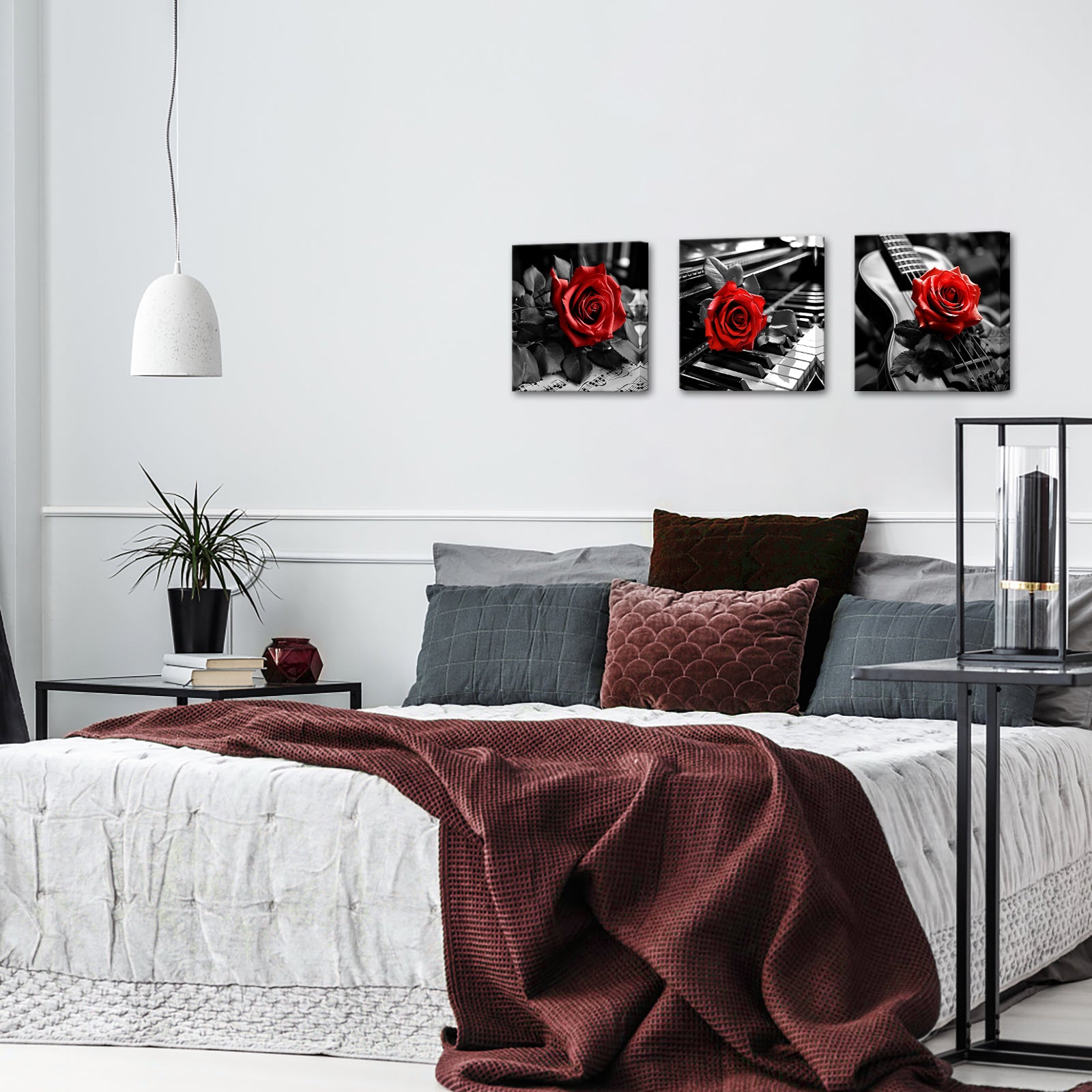 Red Rose Rests On Piano