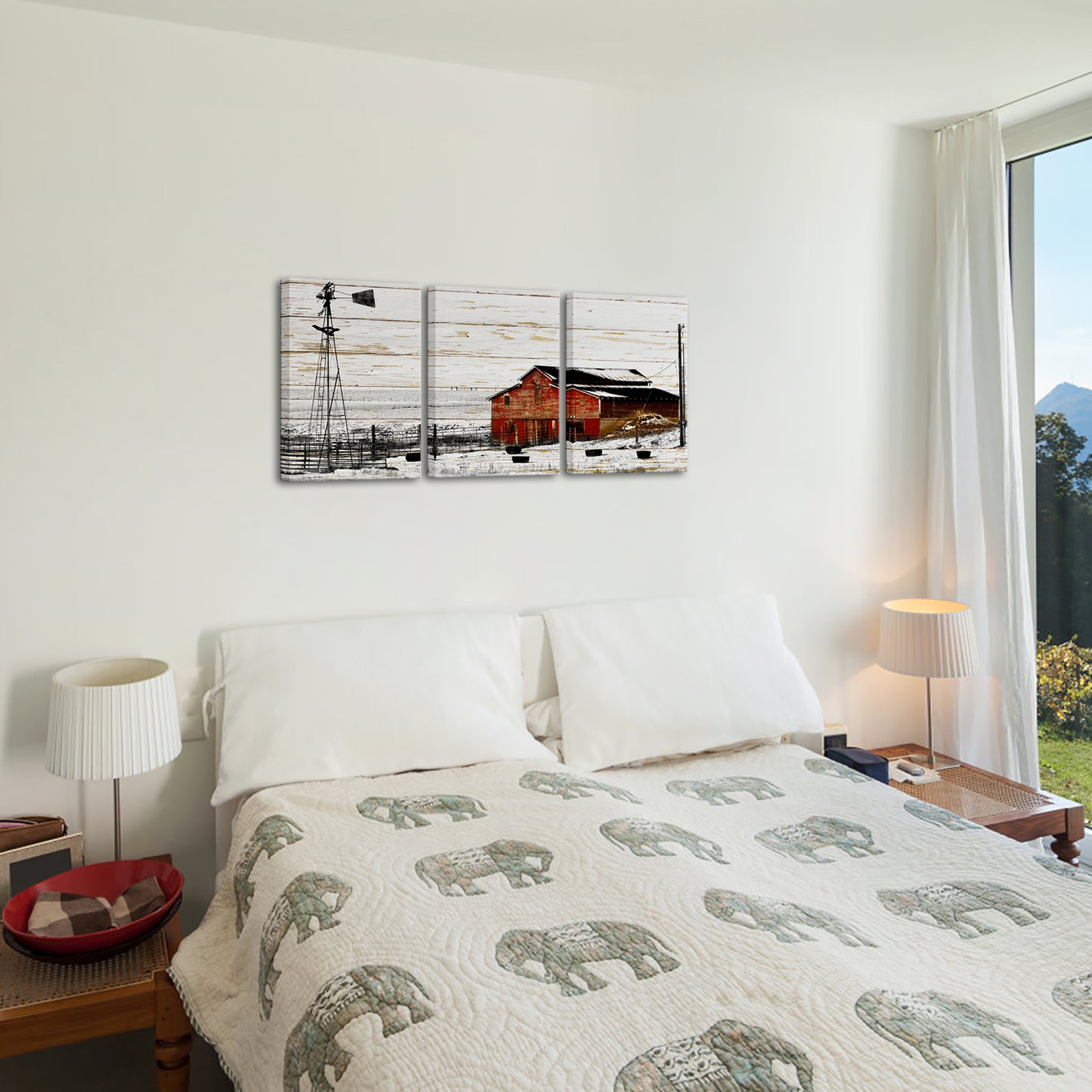 Red Barn Snowy Plains