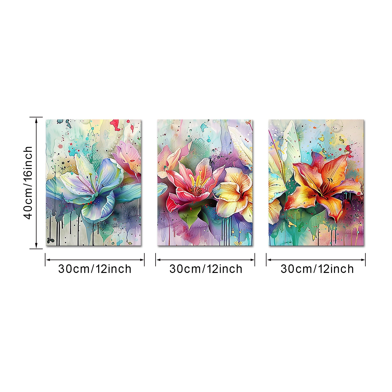 Single piece split gorgeous lily canvas art living room wall