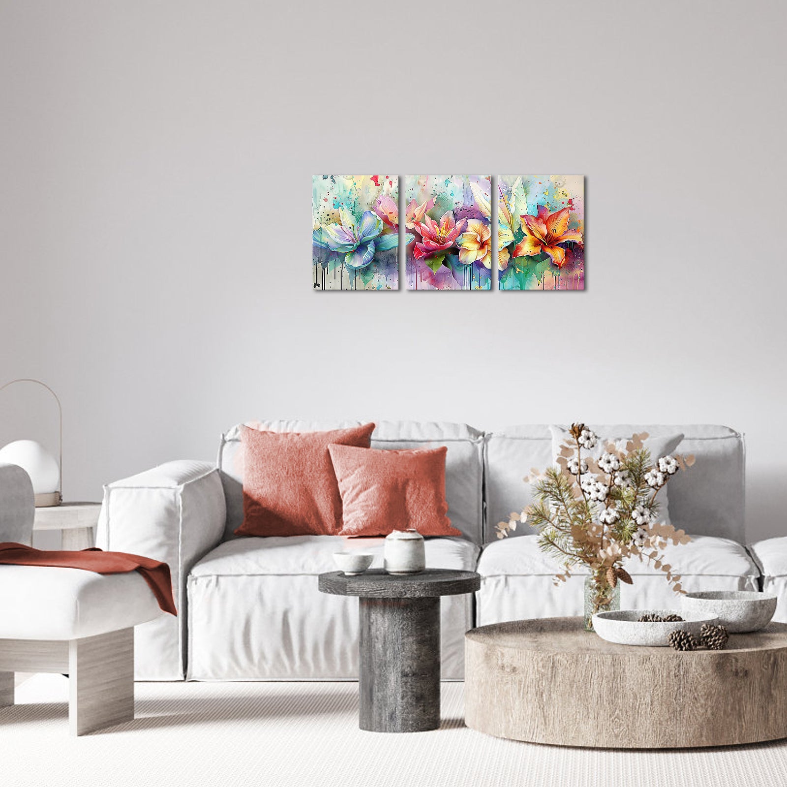 Single piece split gorgeous lily canvas art living room wall