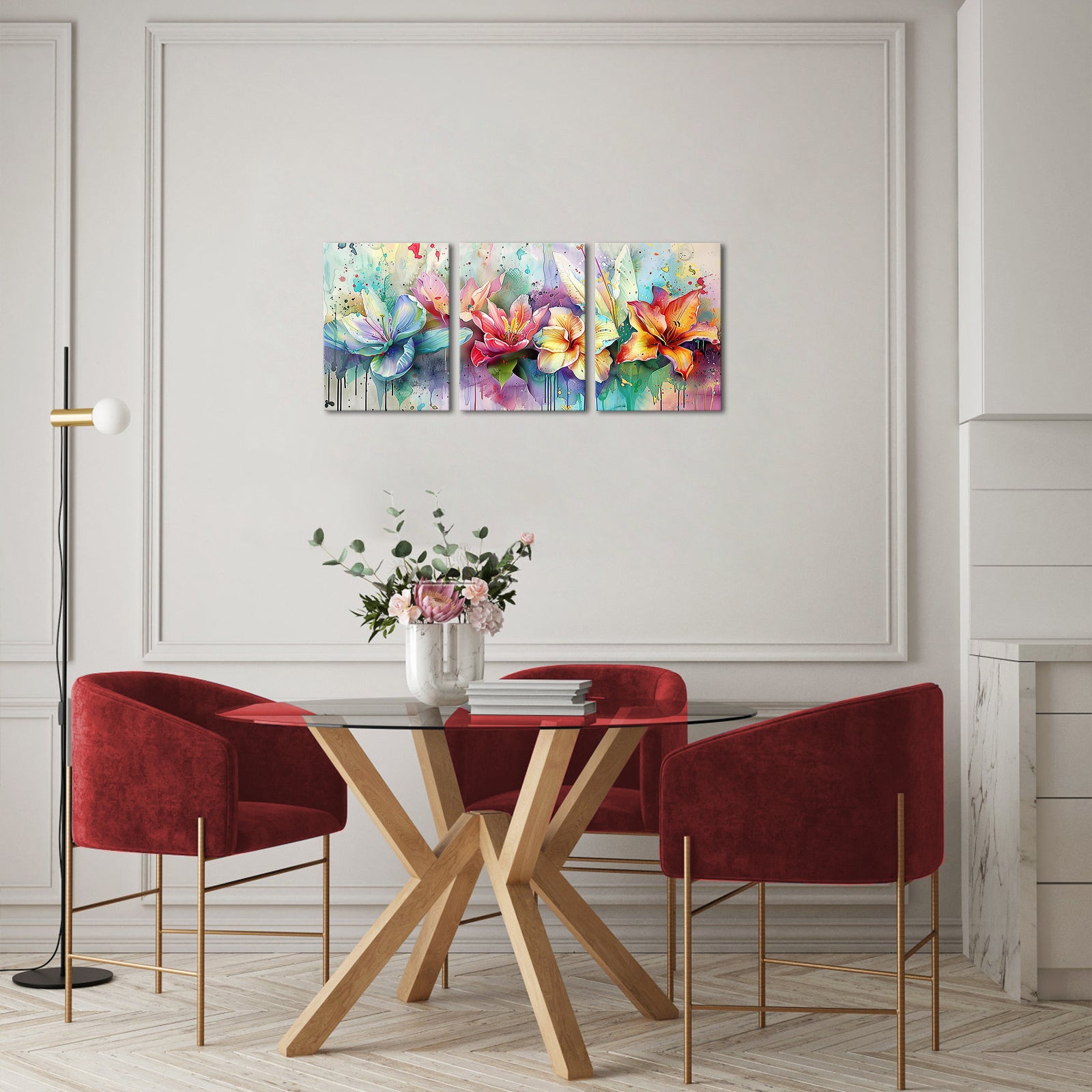 Single piece split gorgeous lily canvas art living room wall