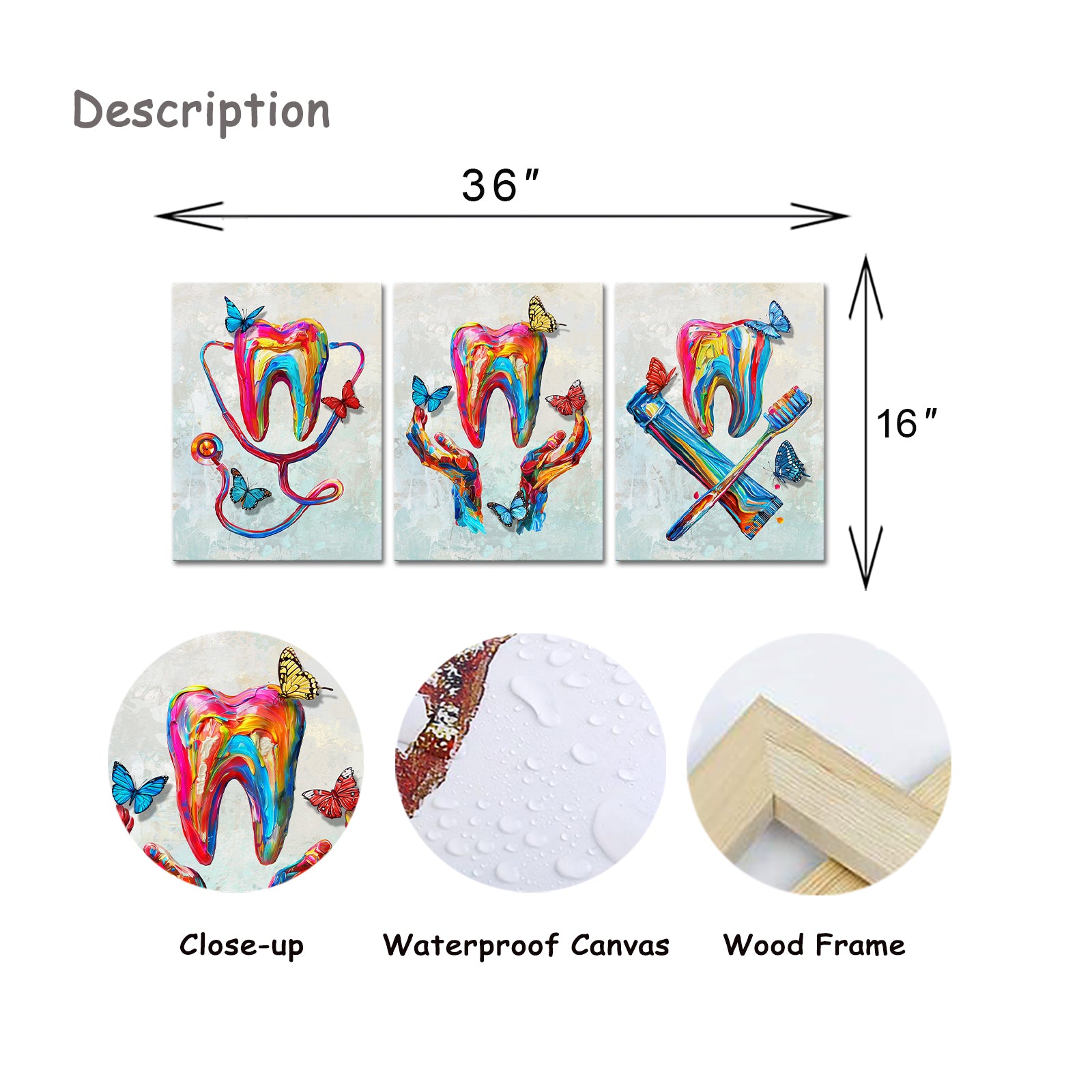 Modular Customized Canvas Printing Teeth Bathroom Wall Painting Manufacturers Retail