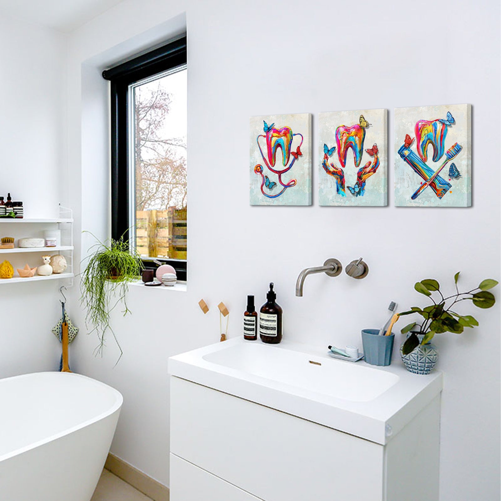 Modular Customized Canvas Printing Teeth Bathroom Wall Painting Manufacturers Retail
