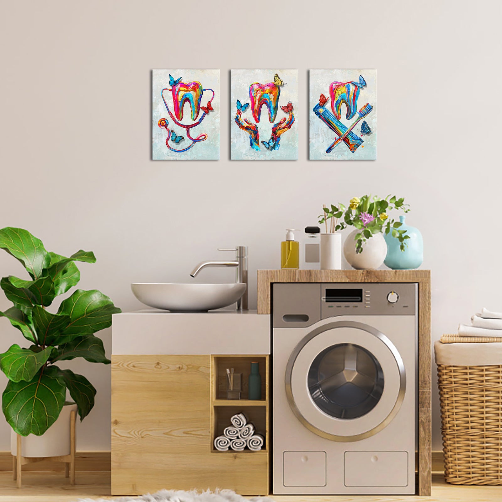 Modular Customized Canvas Printing Teeth Bathroom Wall Painting Manufacturers Retail