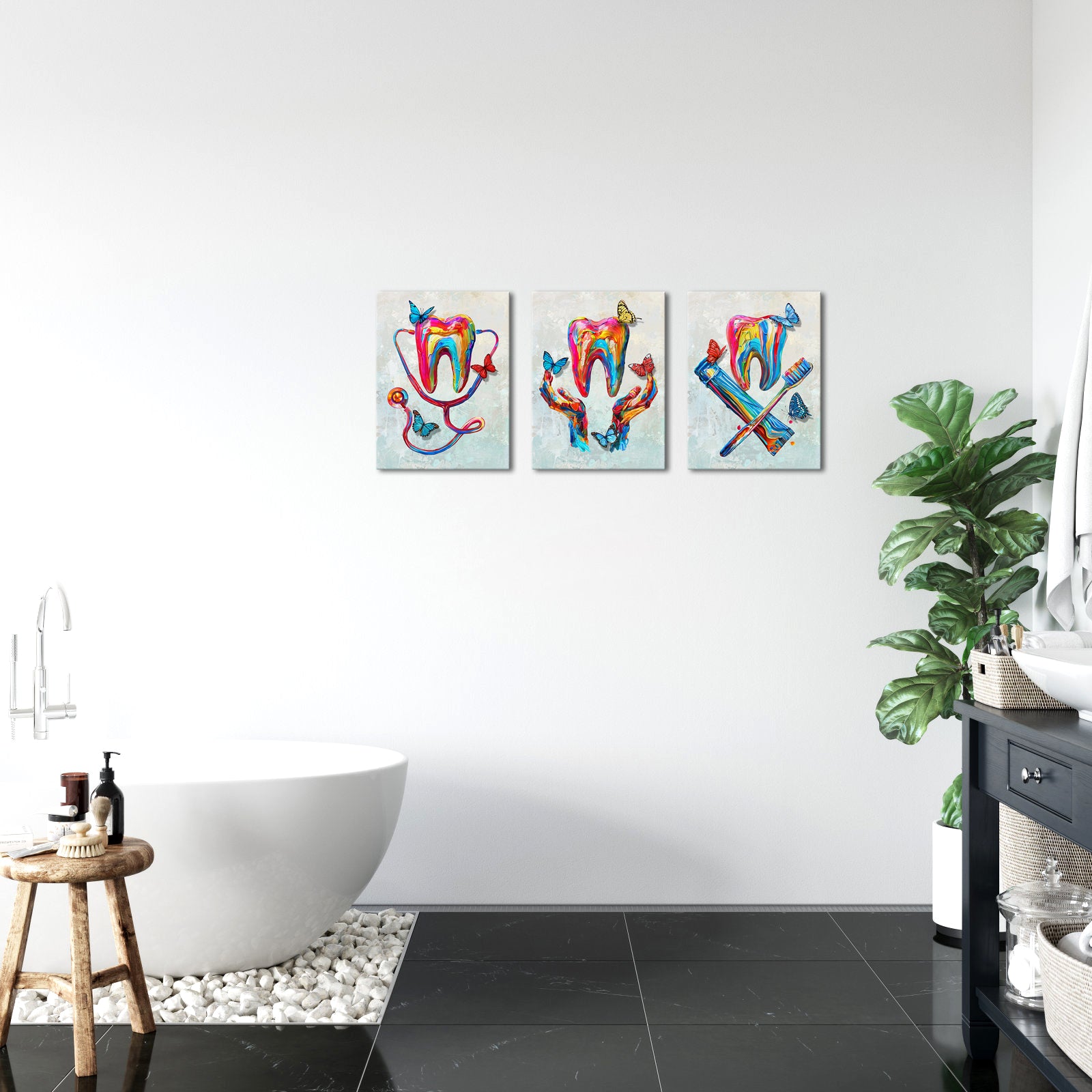 Modular Customized Canvas Printing Teeth Bathroom Wall Painting Manufacturers Retail