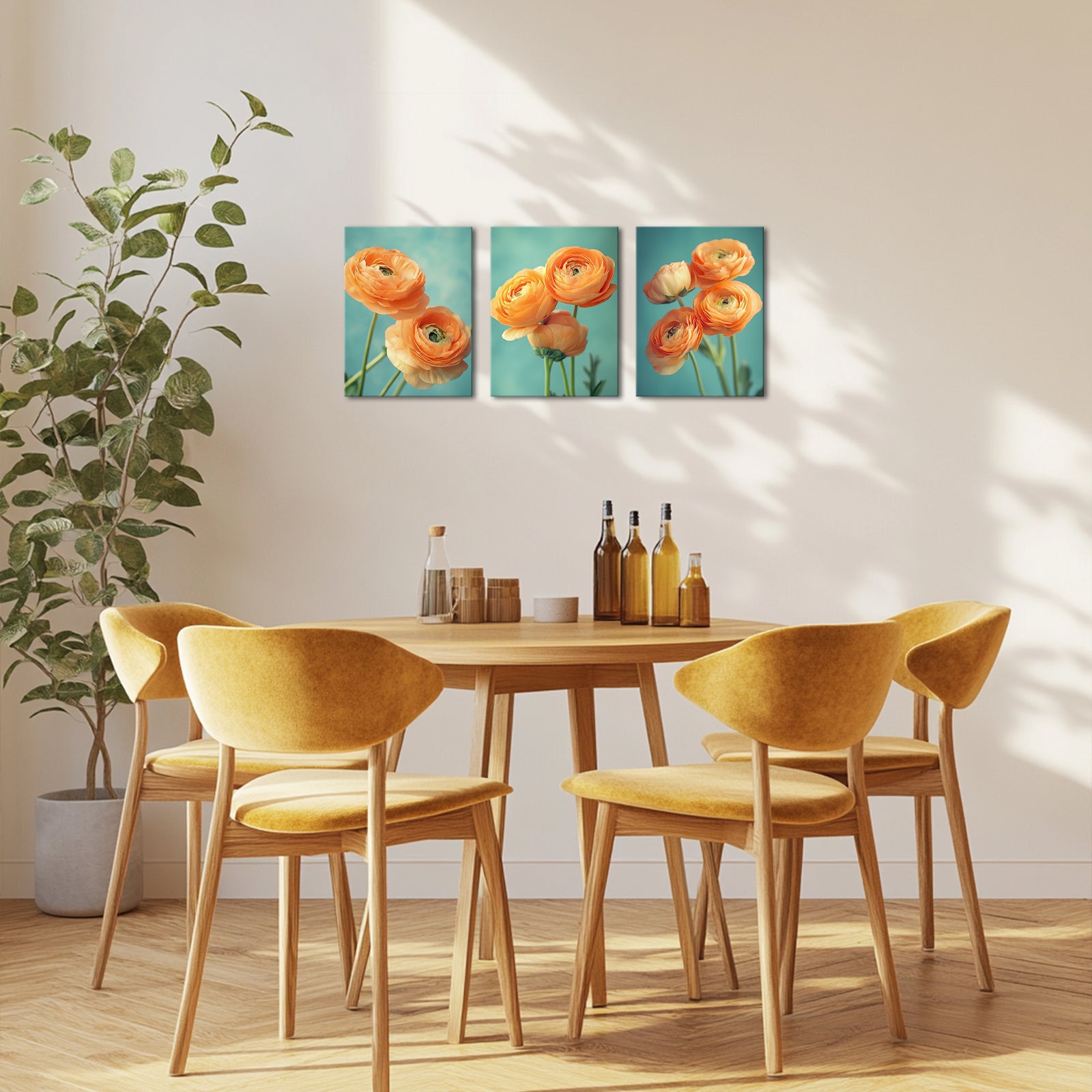Orange Ranunculus Asiaticus canvas prints for wall decor