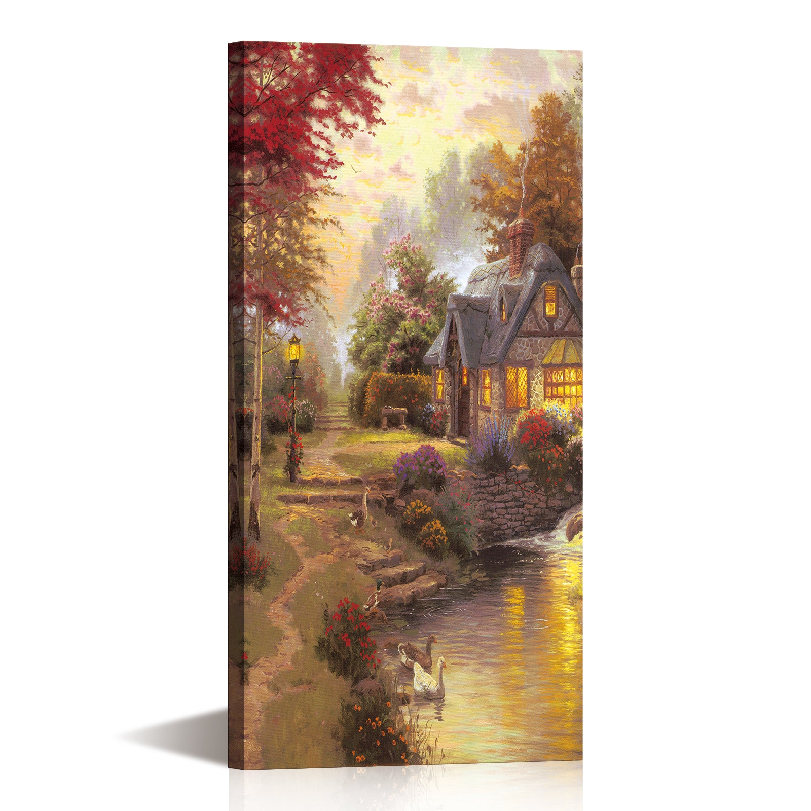 Idyllic Cottage Flowing Stream