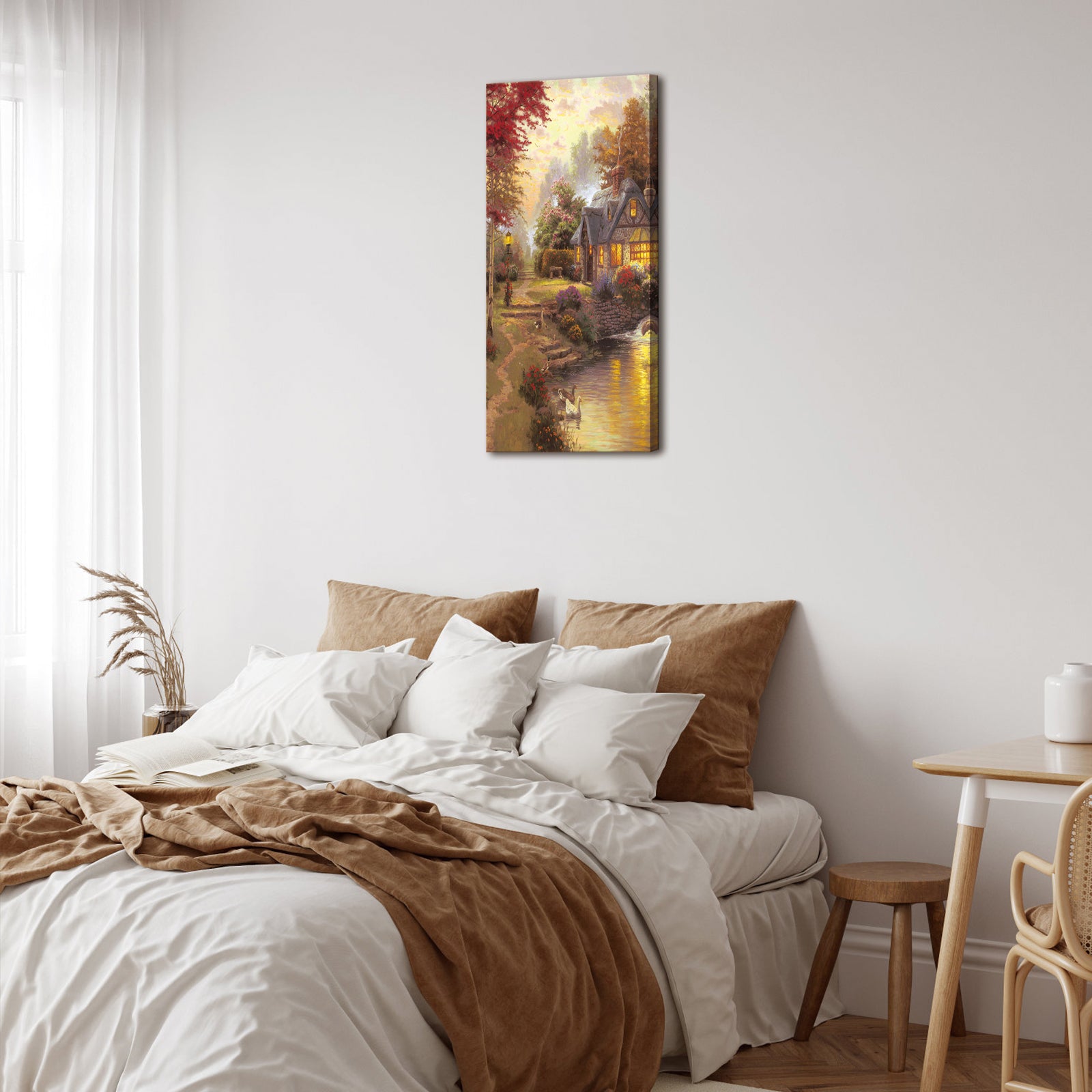 Idyllic Cottage Flowing Stream