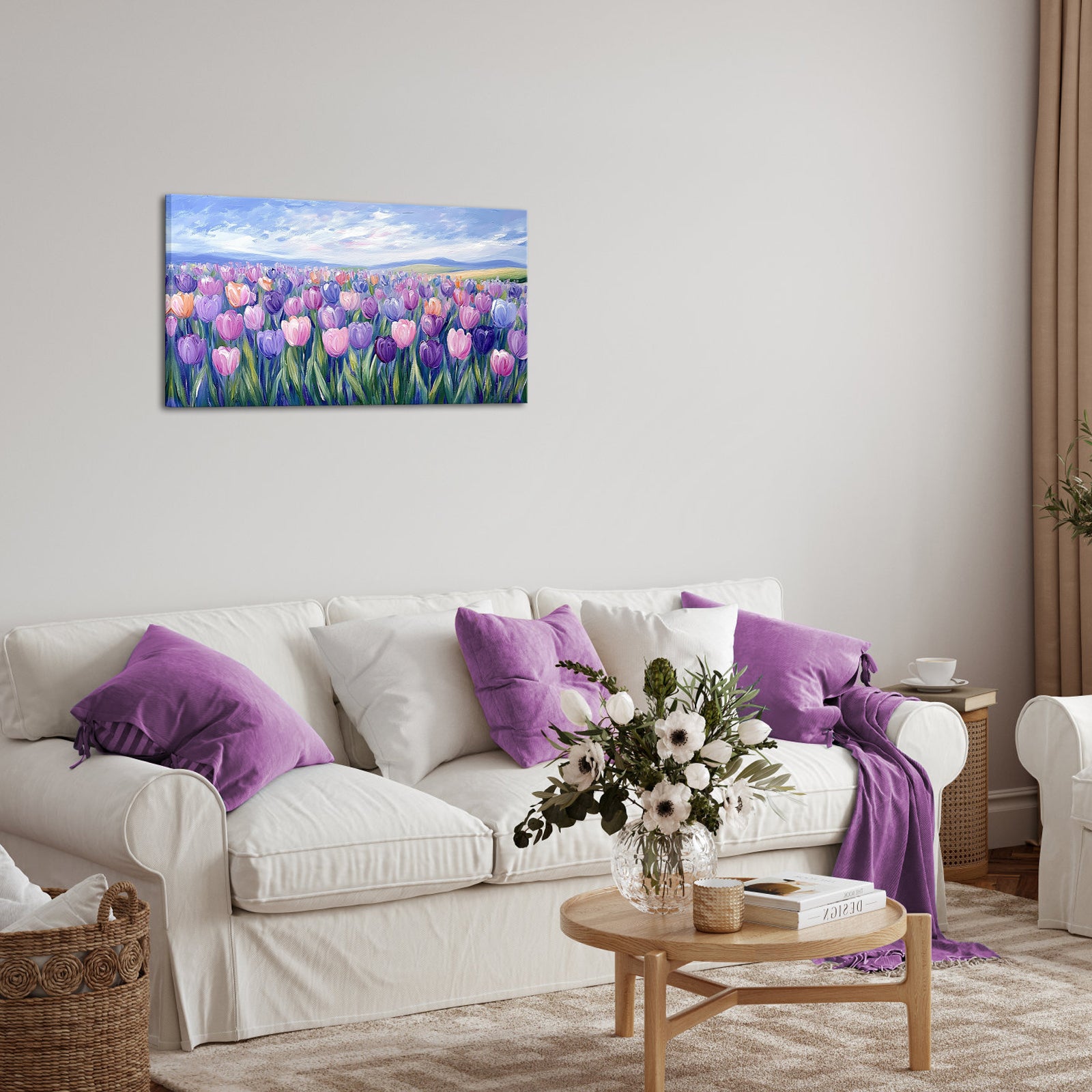 floral canvas art set for living room wall deor