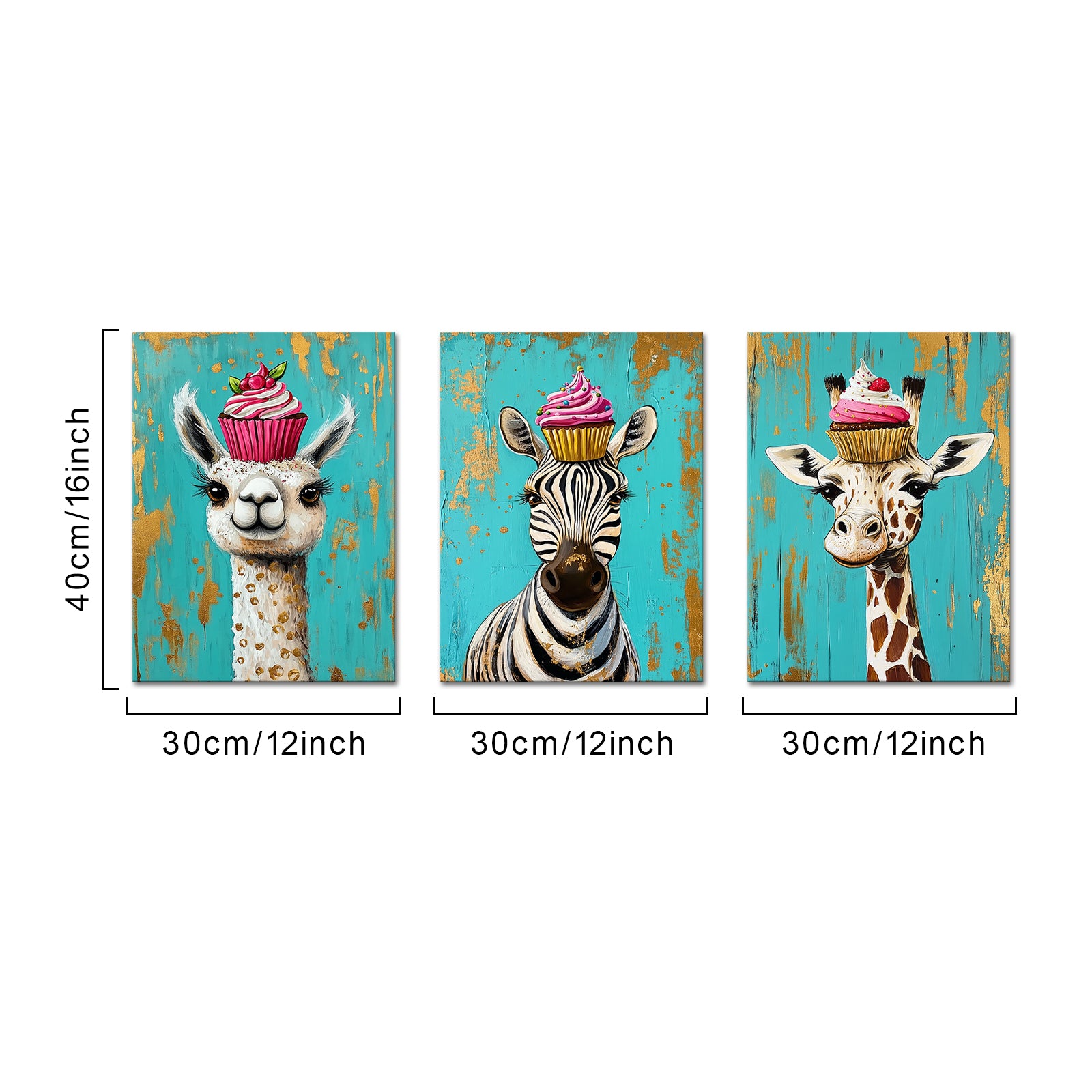 Little Animals With Cakes On Their Heads