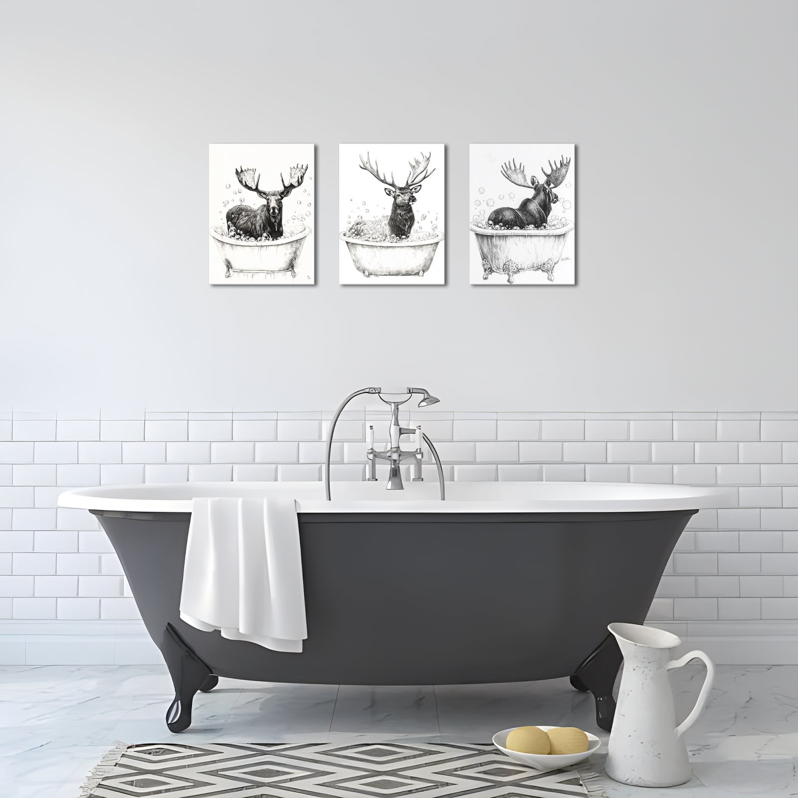 Elk Relaxing In A Bubbly Bath