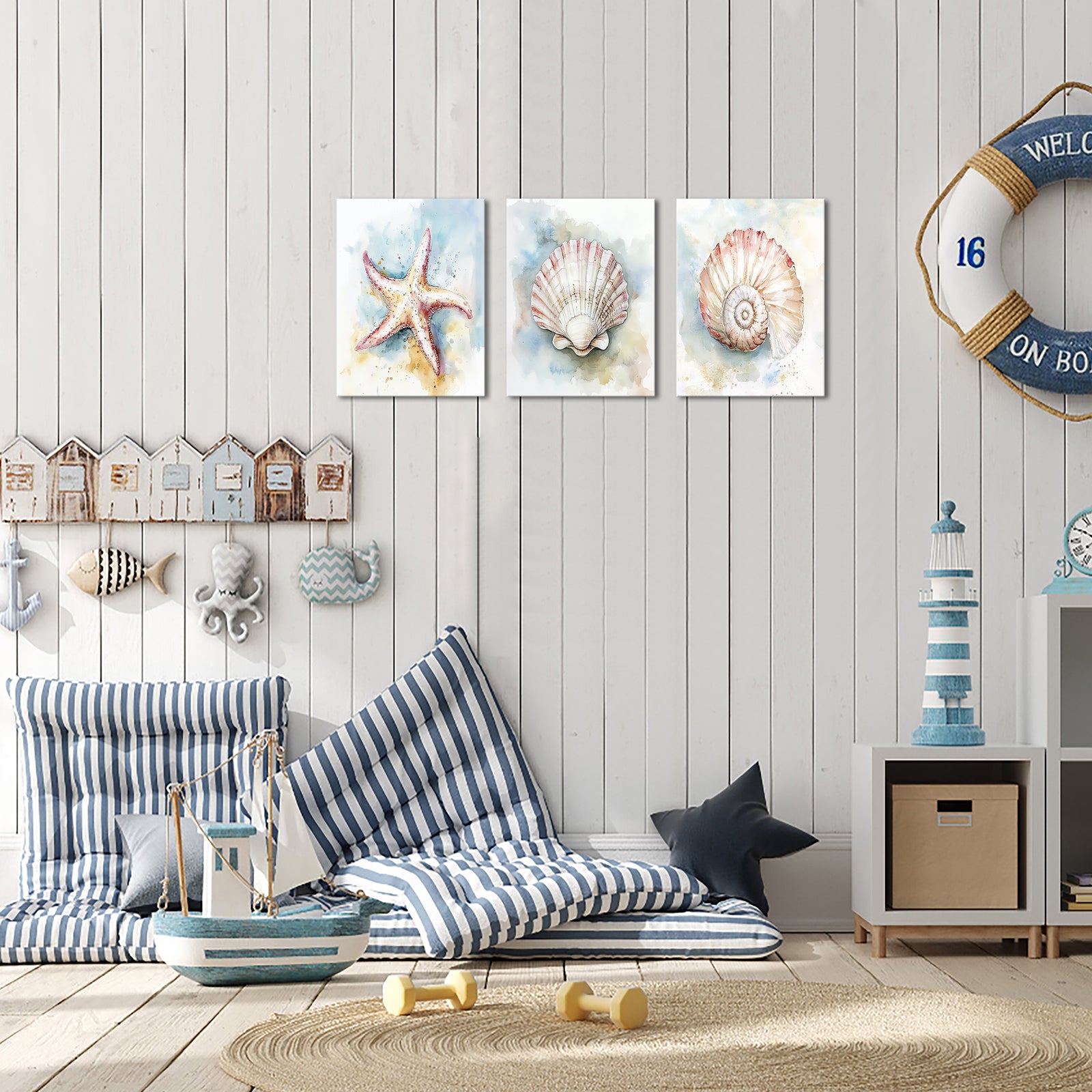 Watercolor Seashells Starfish