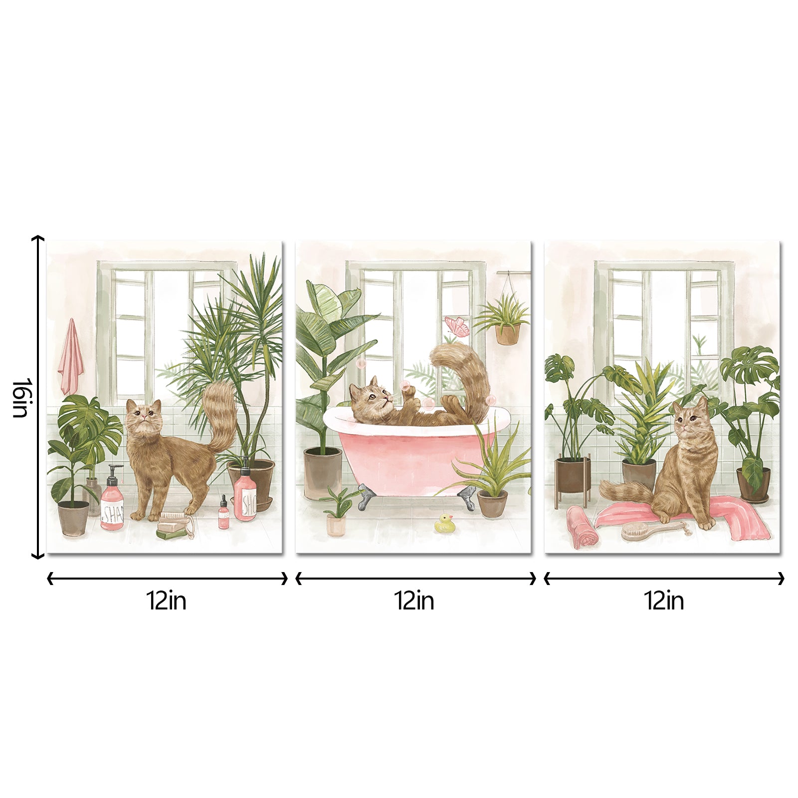Cats Relaxing In Bathroom