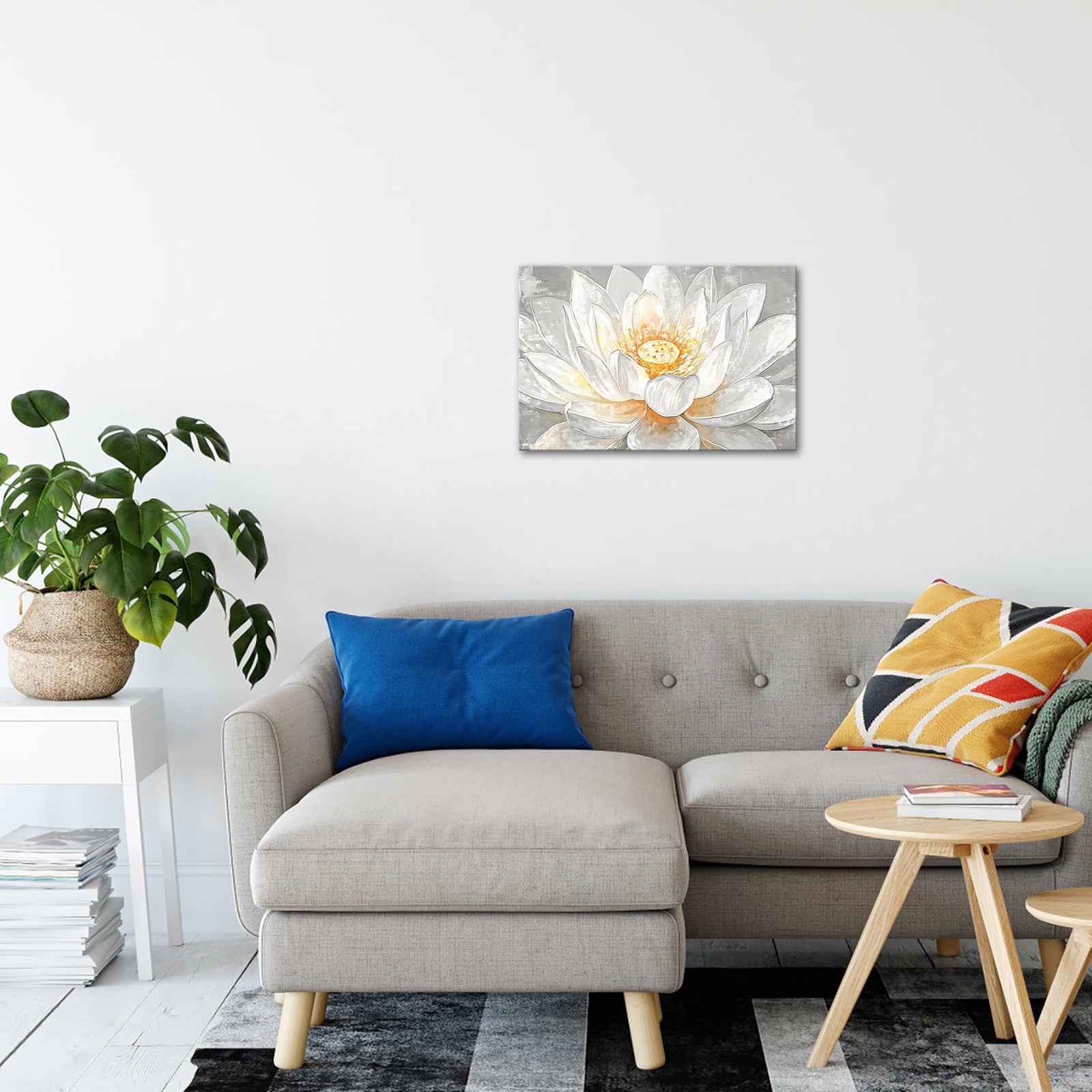 gray lotus gallery wrapped canvas prints for livingroom
