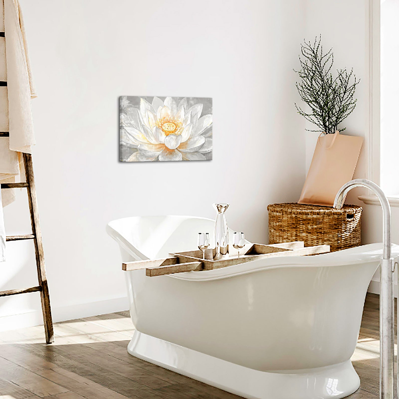 gray lotus gallery wrapped canvas prints for livingroom