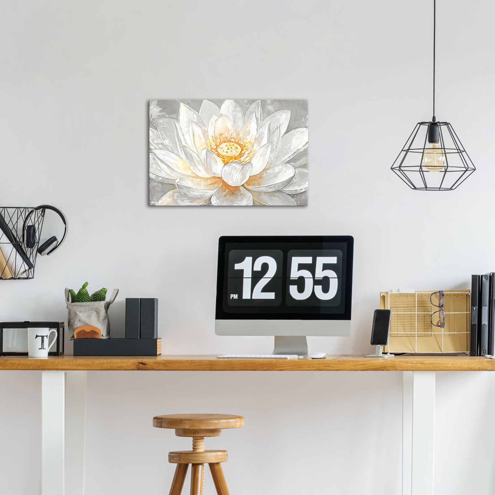 gray lotus gallery wrapped canvas prints for livingroom