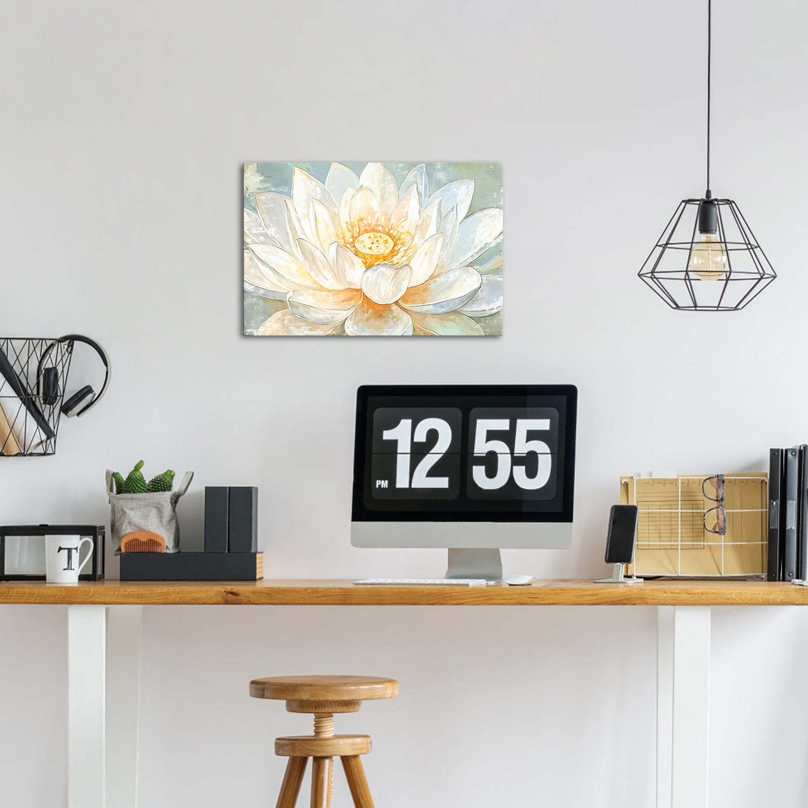 green lotus gallery wrapped canvas prints for livingroom