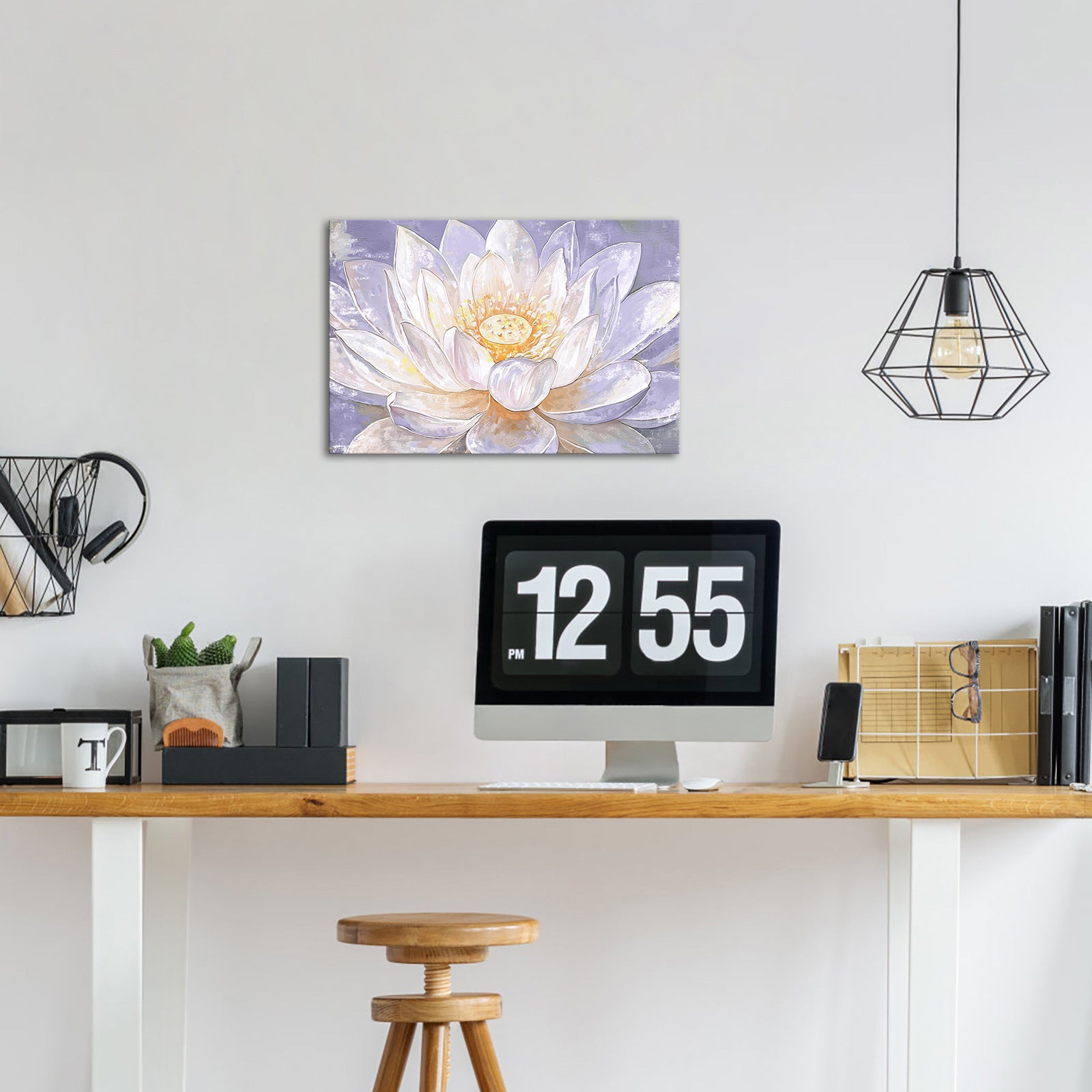 purple lotus gallery wrapped canvas prints for livingroom